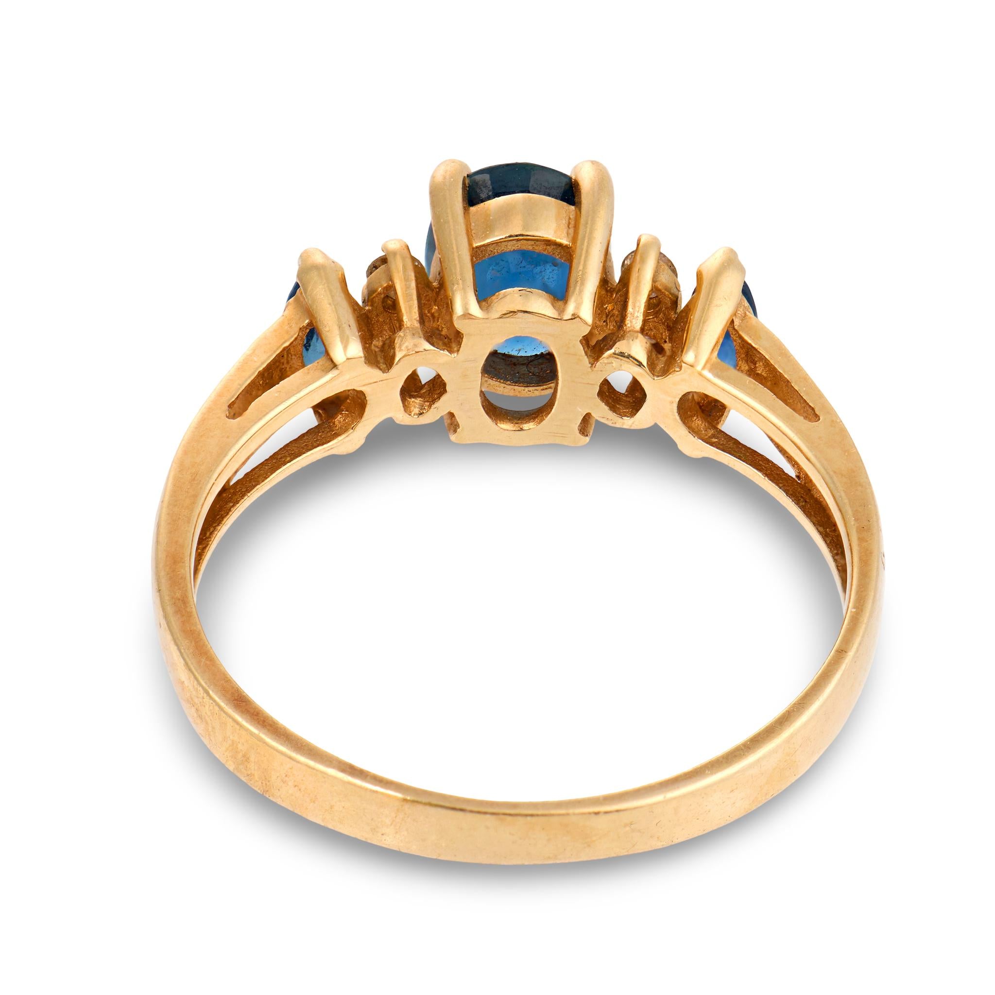 Estate 14k Sapphire & Diamond Ring