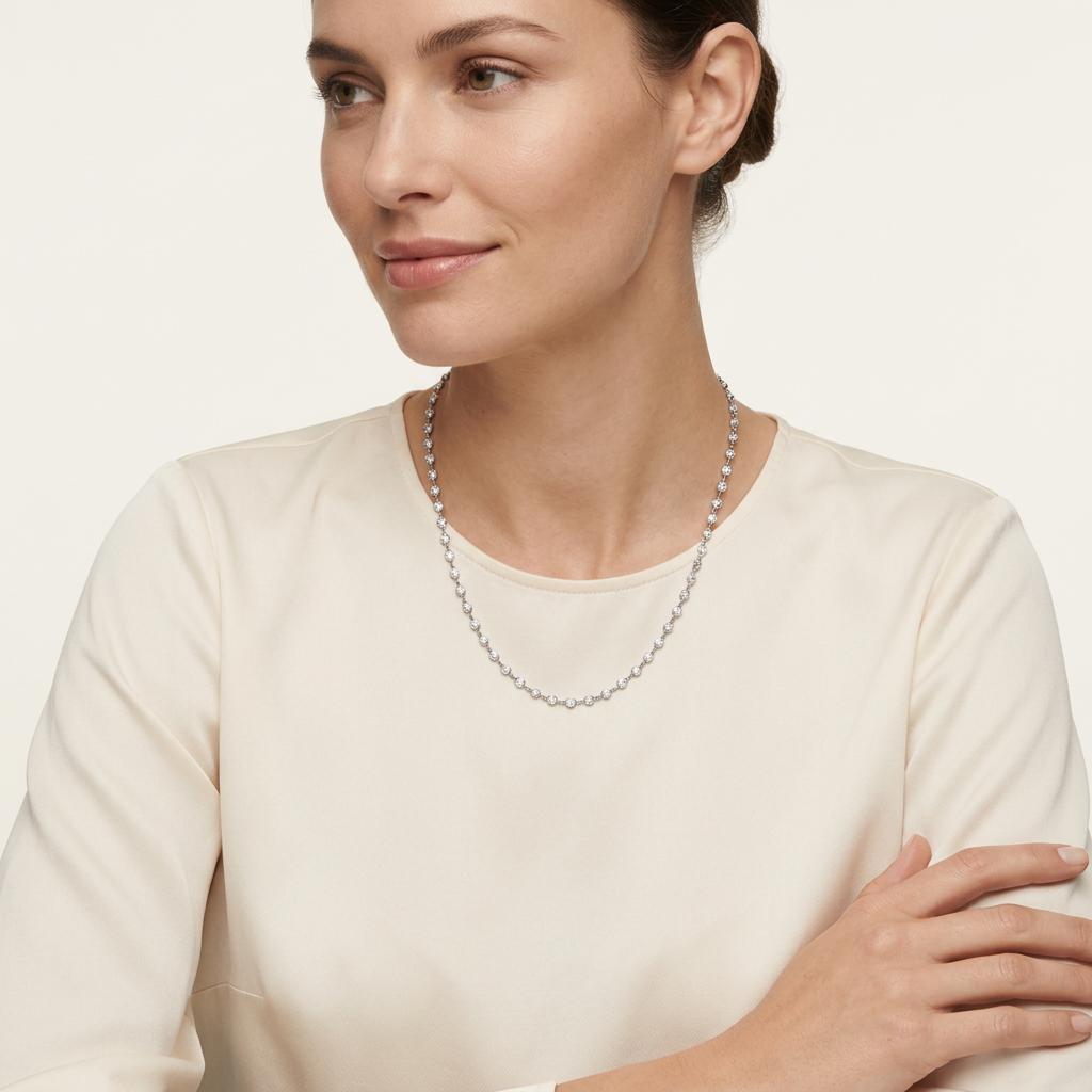 ELSA PERETTI for TIFFANY & CO. Estate Platinum "Diamonds-By-The-Yard" Necklace