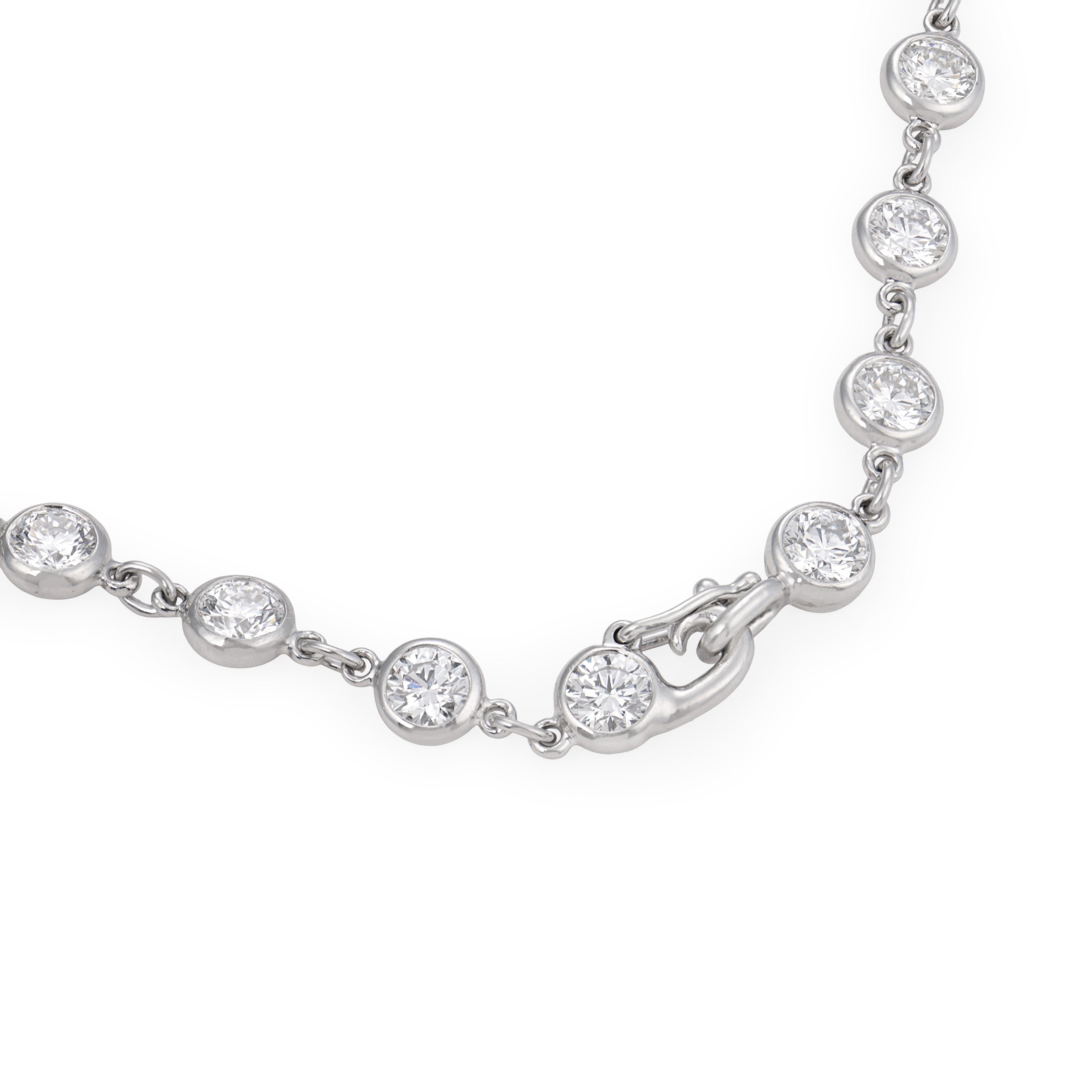 ELSA PERETTI for TIFFANY & CO. Estate Platinum "Diamonds-By-The-Yard" Necklace