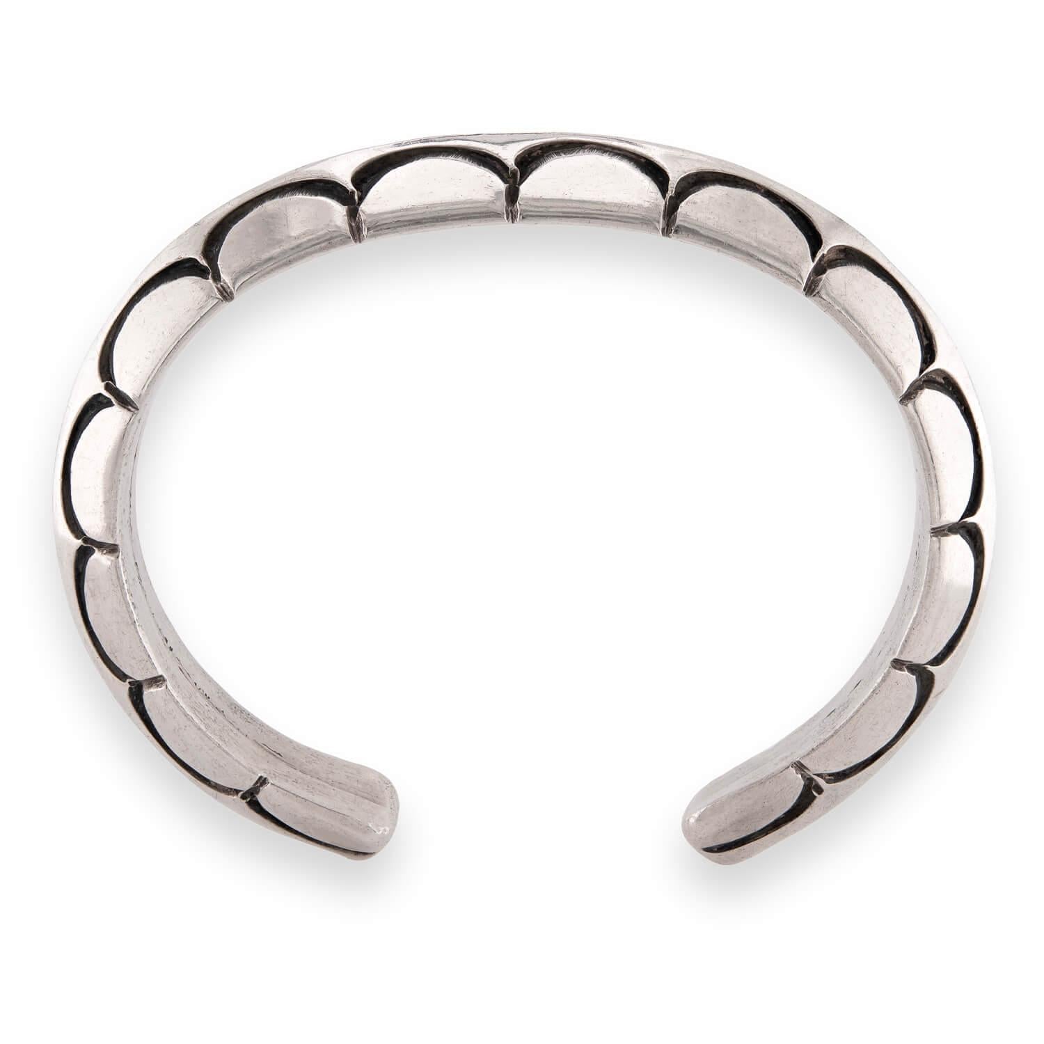 Vintage Sterling Silver Scalloped Cuff