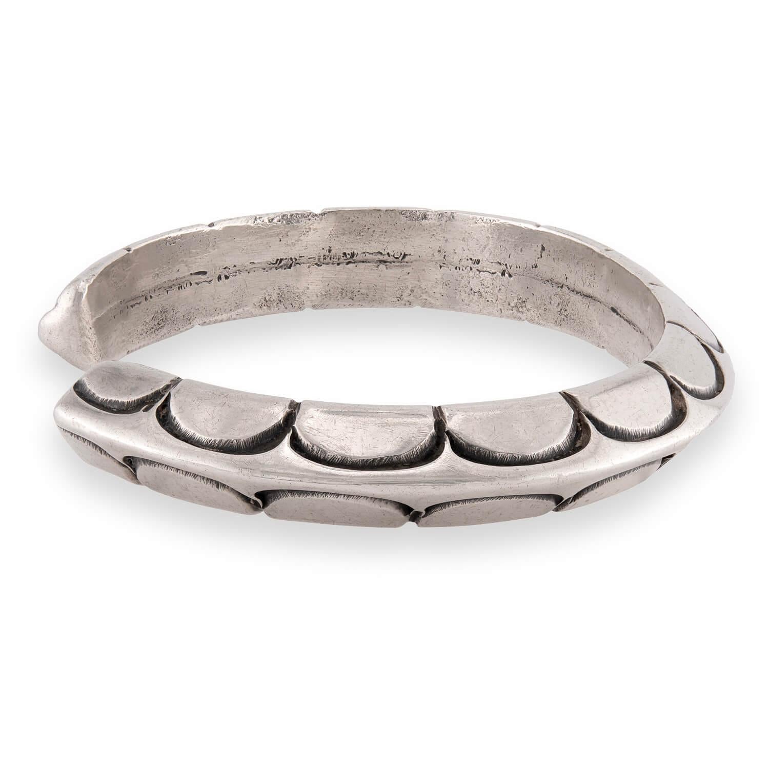 Vintage Sterling Silver Scalloped Cuff