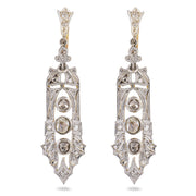Edwardian 14k/Platinum Diamond Dangle Earrings