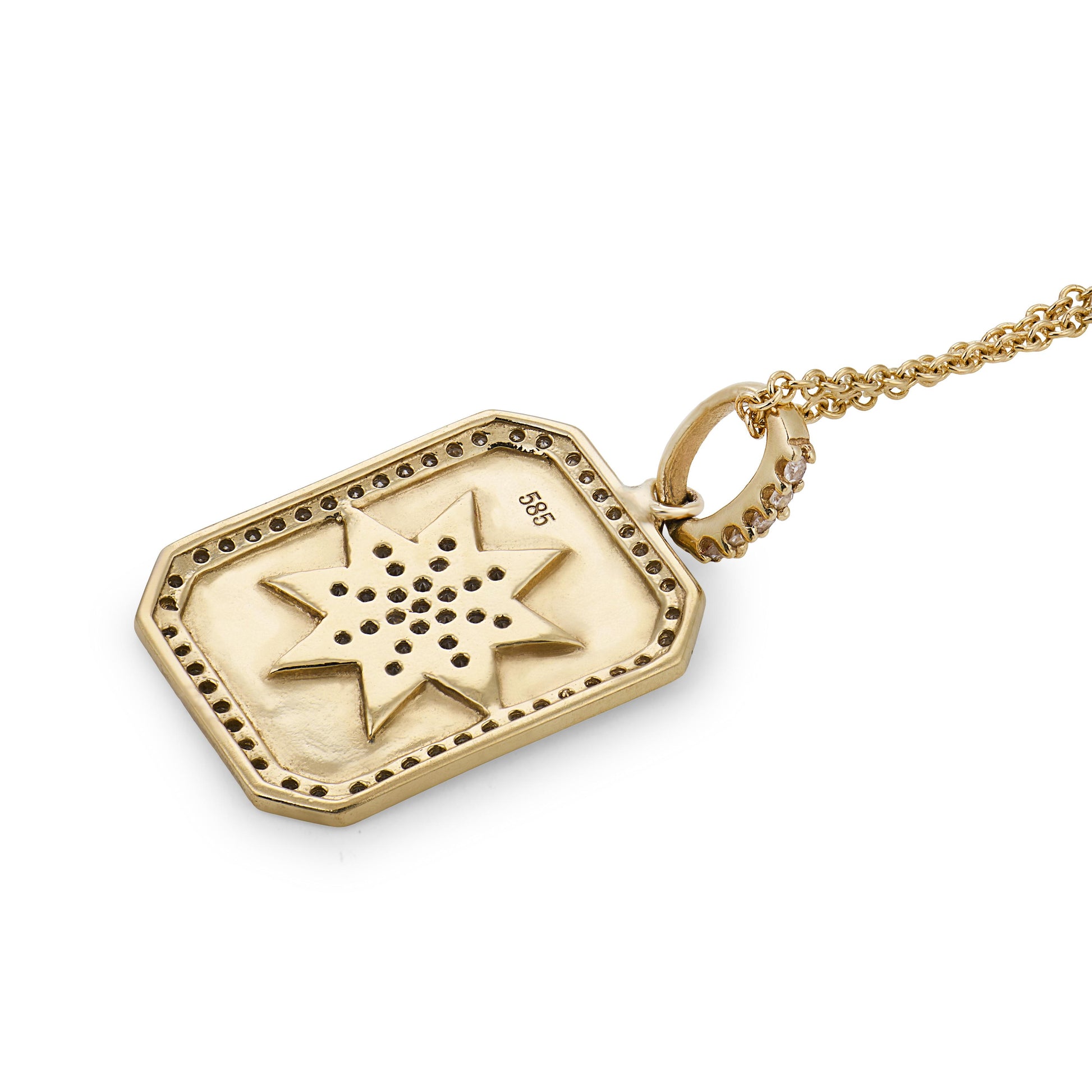 Estate 14k Diamond Starburst-Motif Pendant Necklace