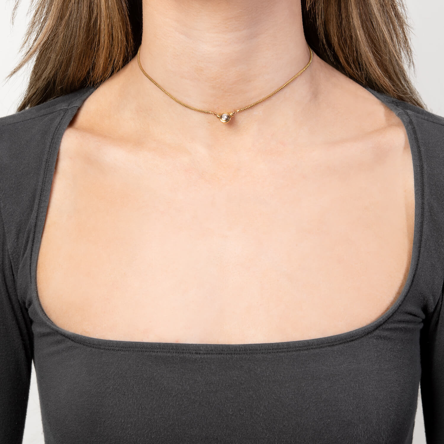 Estate 18k Diamond Pendant Necklace