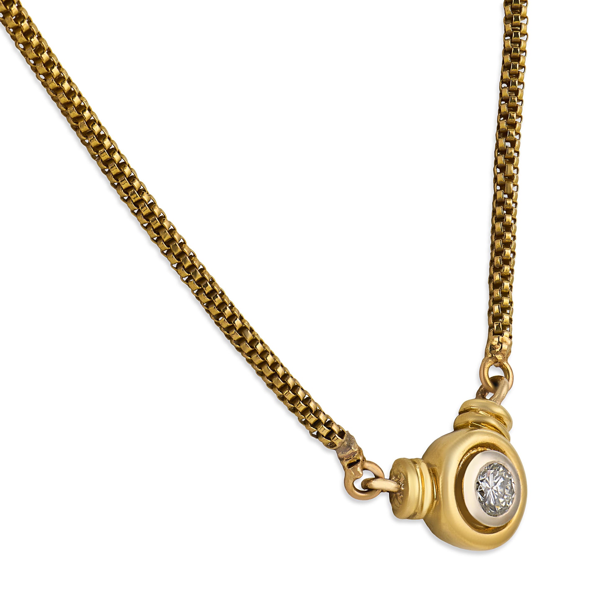 Estate 18k Diamond Pendant Necklace