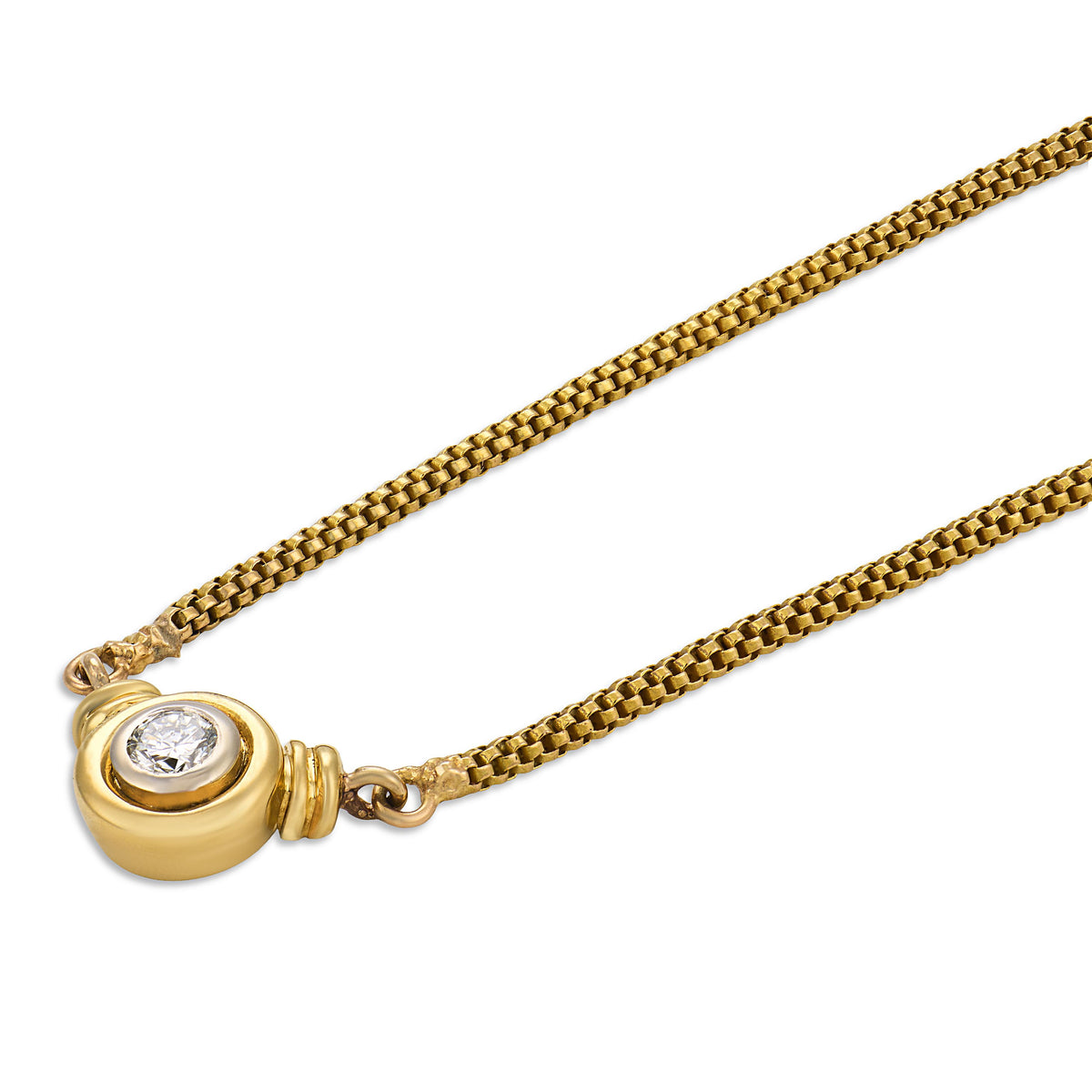 Estate 18k Diamond Pendant Necklace