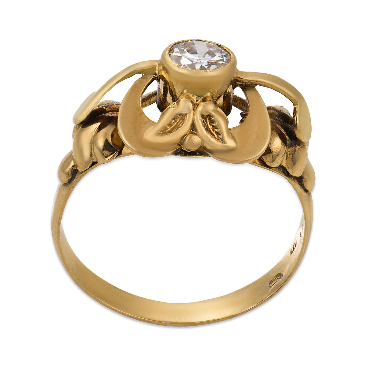 Edwardian Russian 14k Diamond Engagement Ring .40ct
