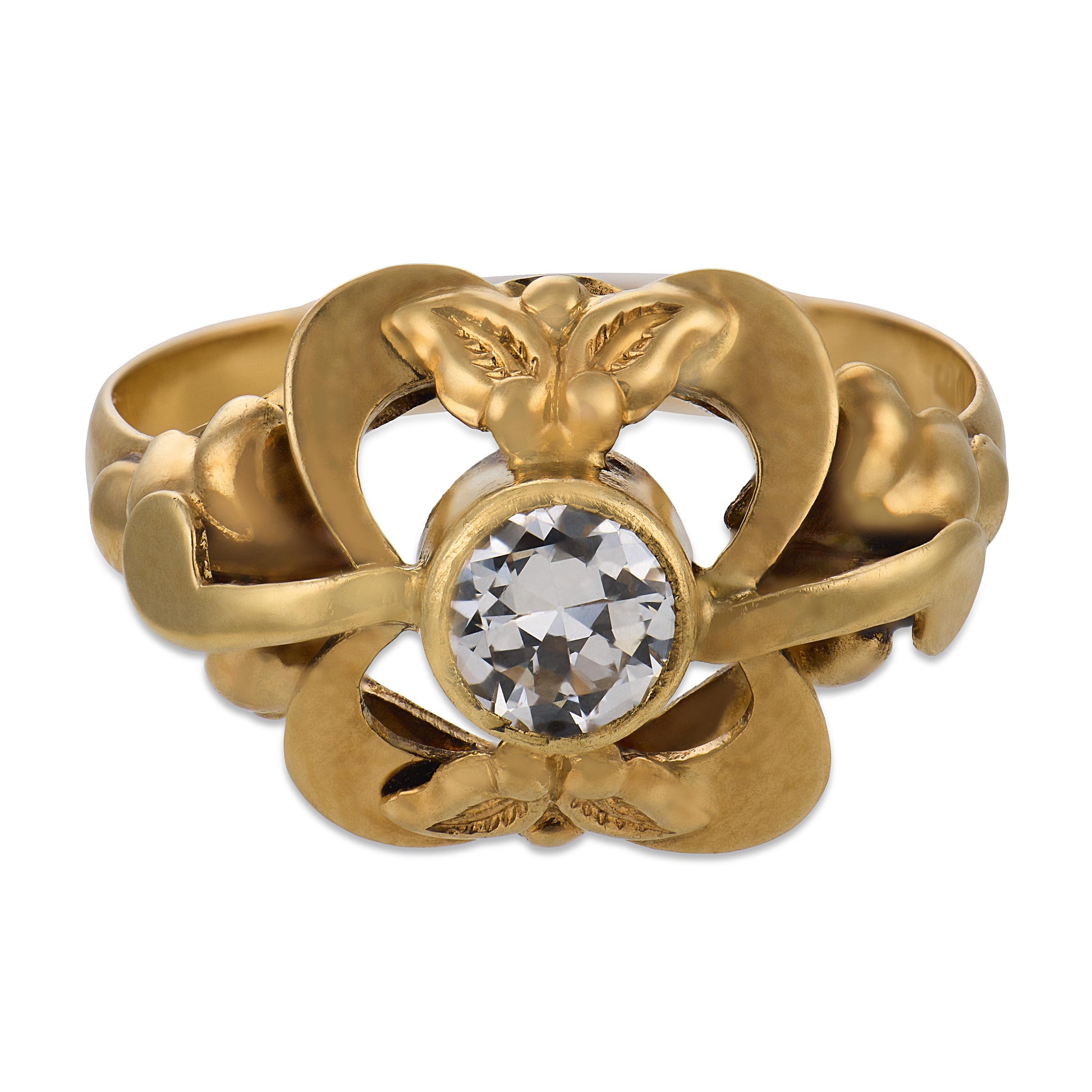 Edwardian Russian 14k Diamond Engagement Ring .40ct