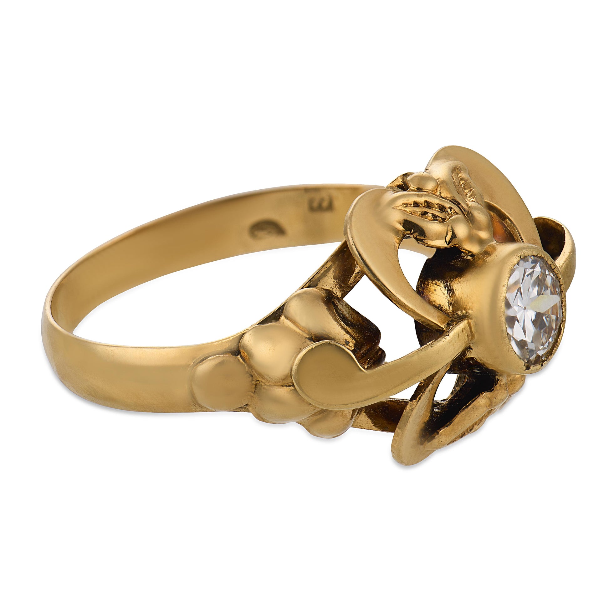 Edwardian Russian 14k Diamond Engagement Ring .40ct