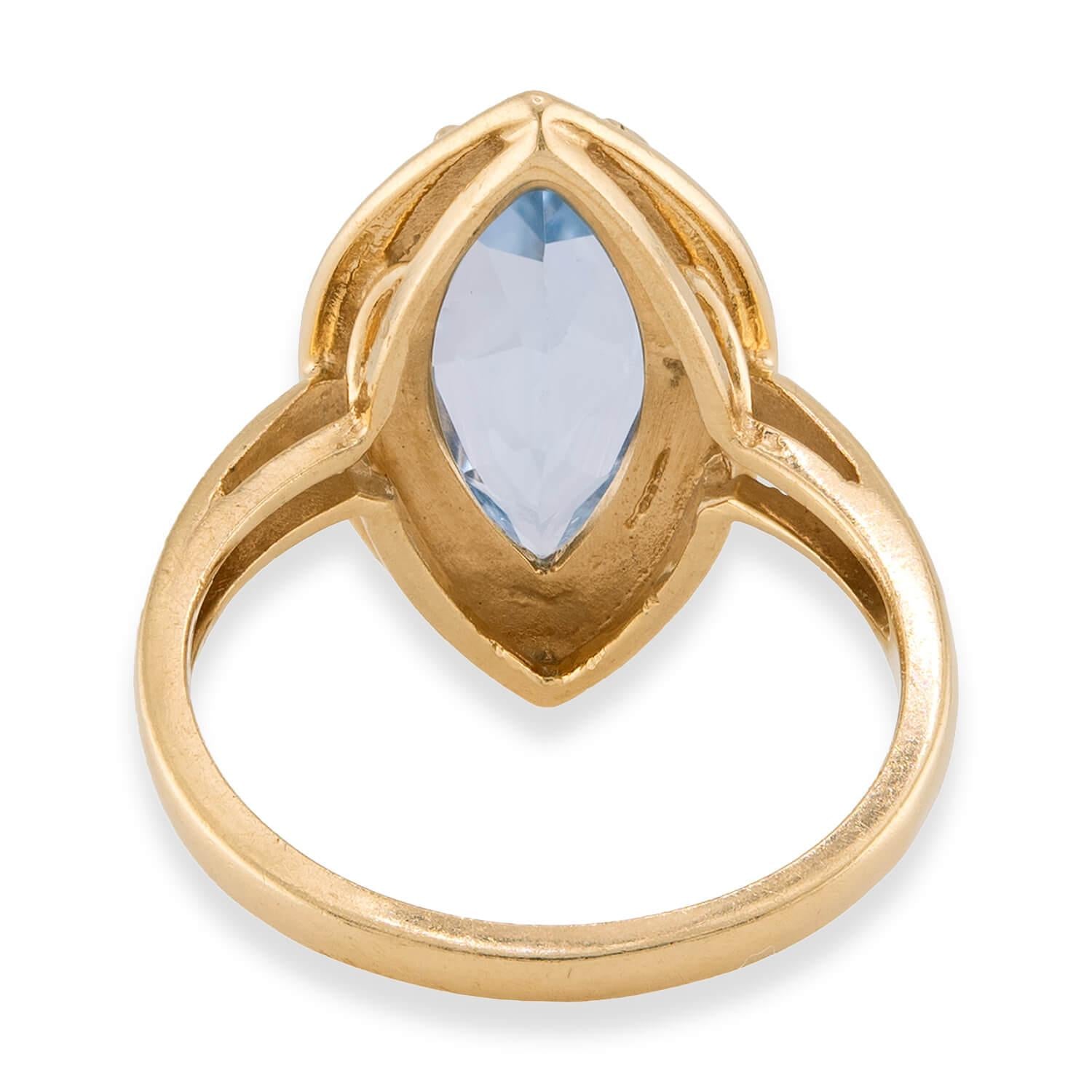 Estate 14k Topaz Navette Ring