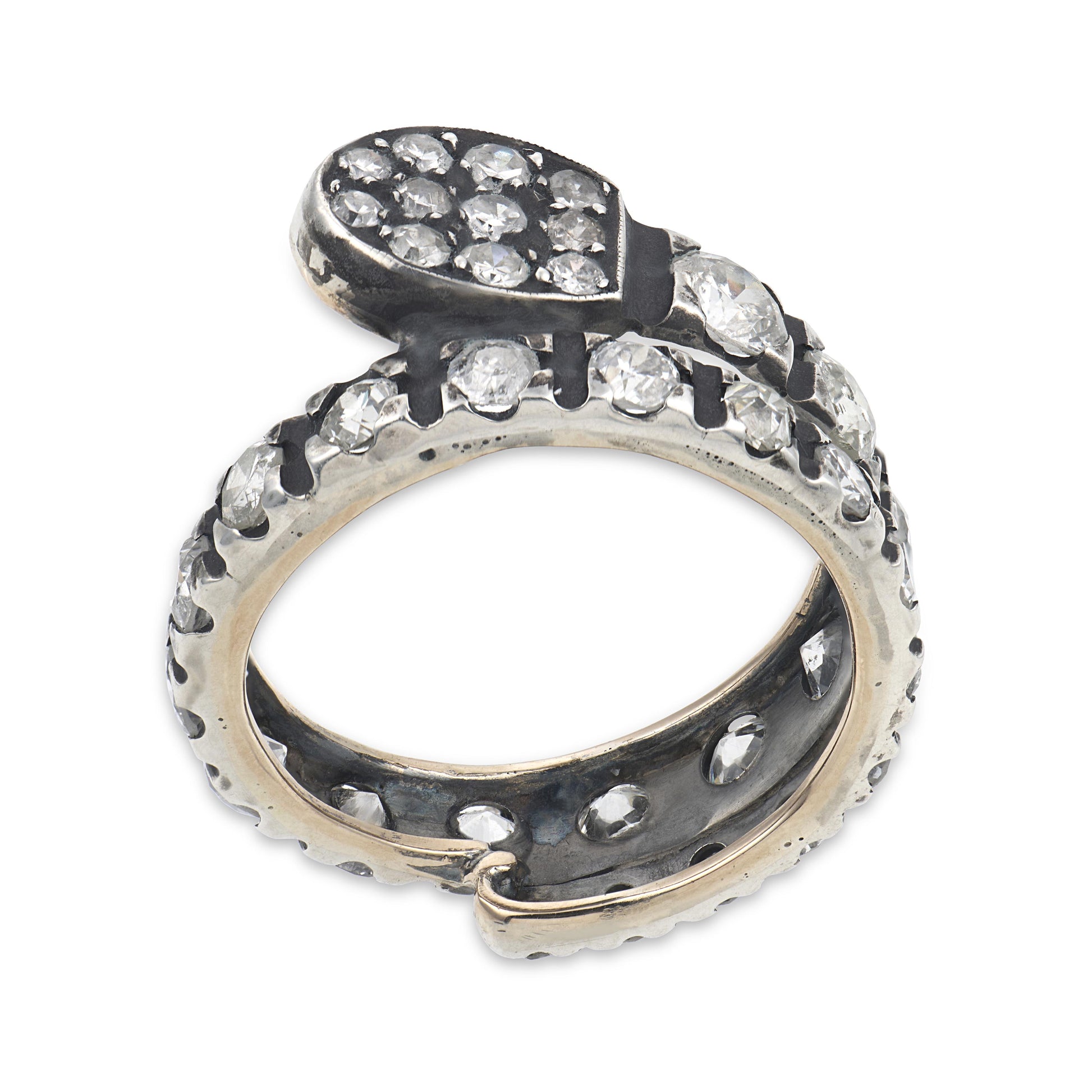 Victoria 14k/Sterling Silver Diamond Snake Ring