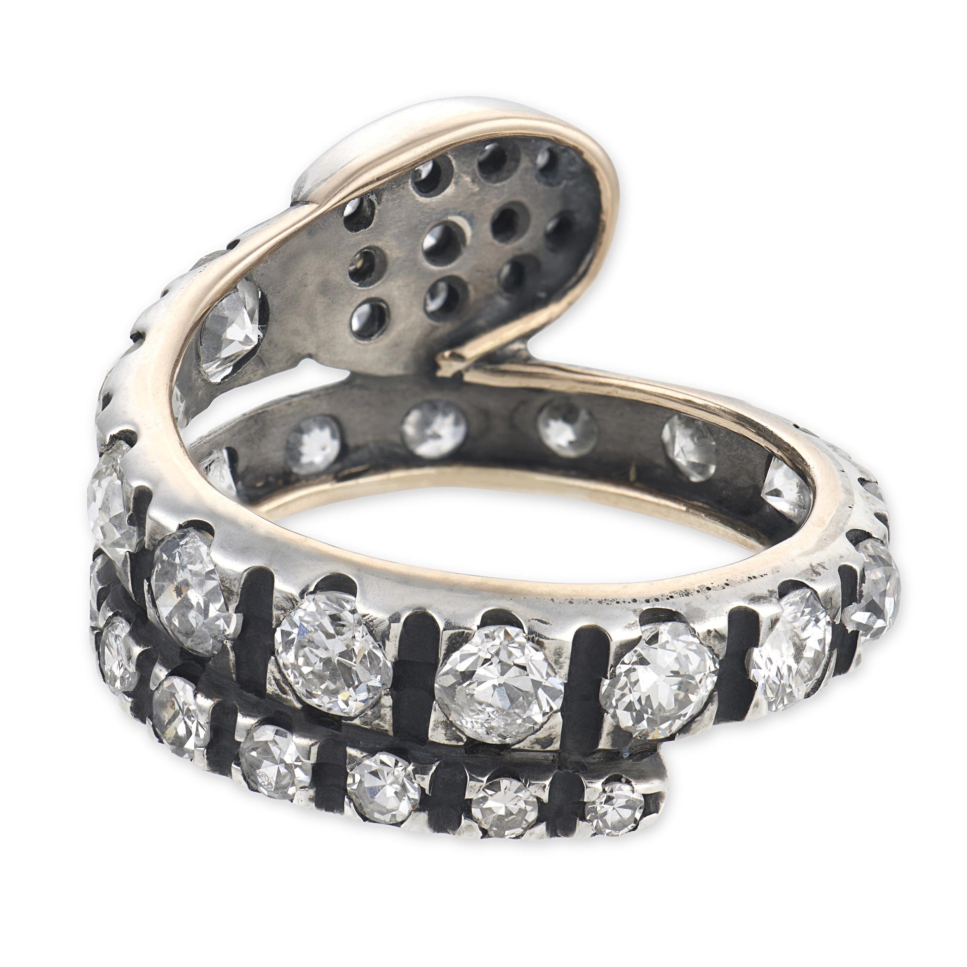 Victoria 14k/Sterling Silver Diamond Snake Ring