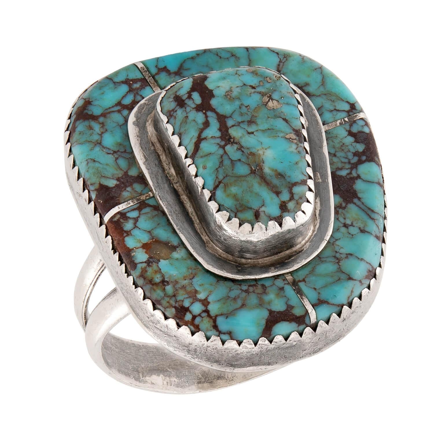 Vintage Sterling Silver Native American Turquoise Ring