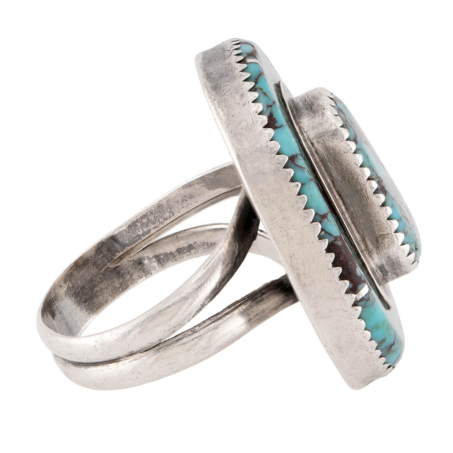 Vintage Sterling Silver Native American Turquoise Ring