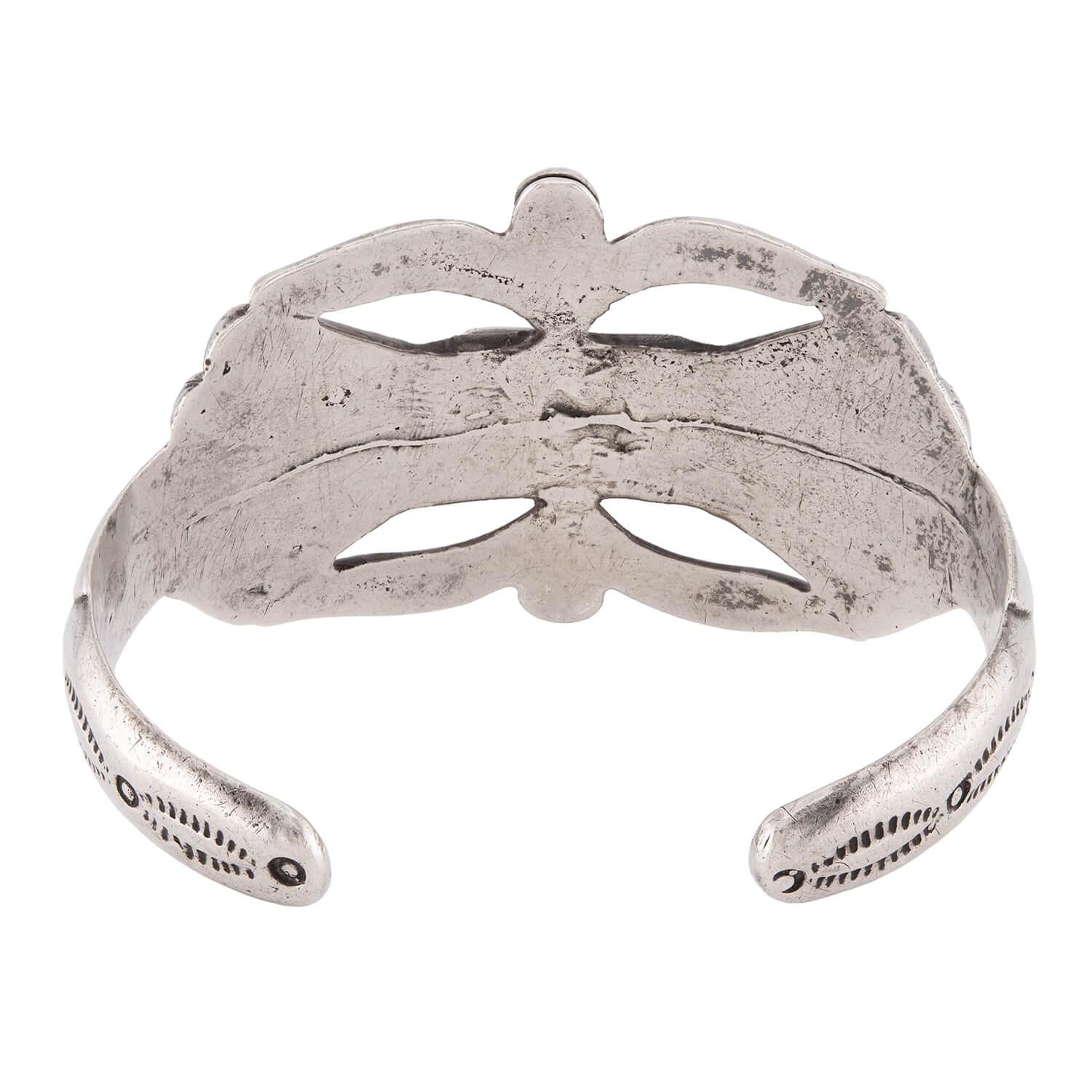Vintage Native American Sterling Silver Turquoise Cuff Bracelet