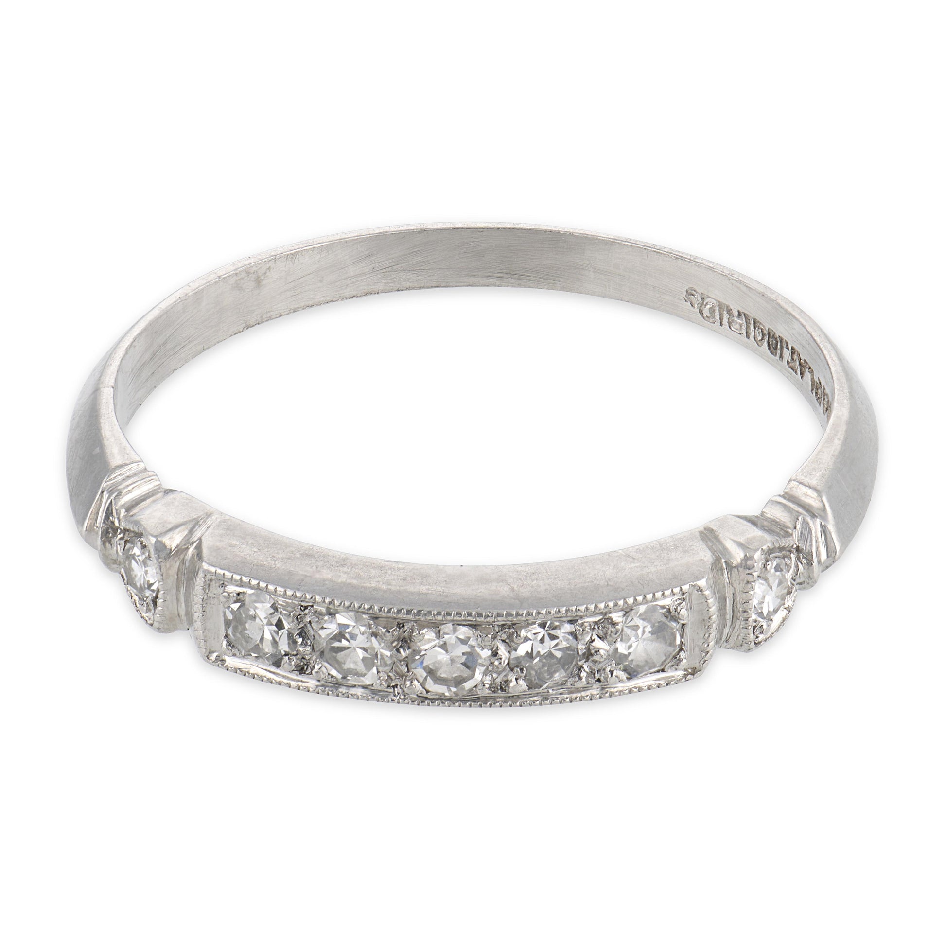 Art Deco Platinum Diamond Half Band