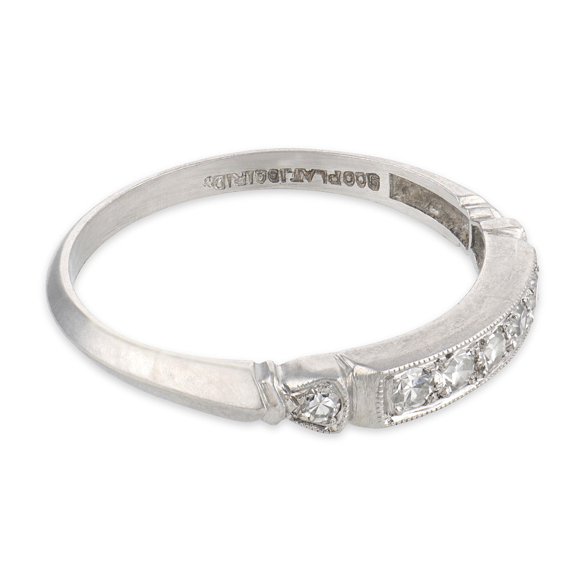 Art Deco Platinum Diamond Half Band