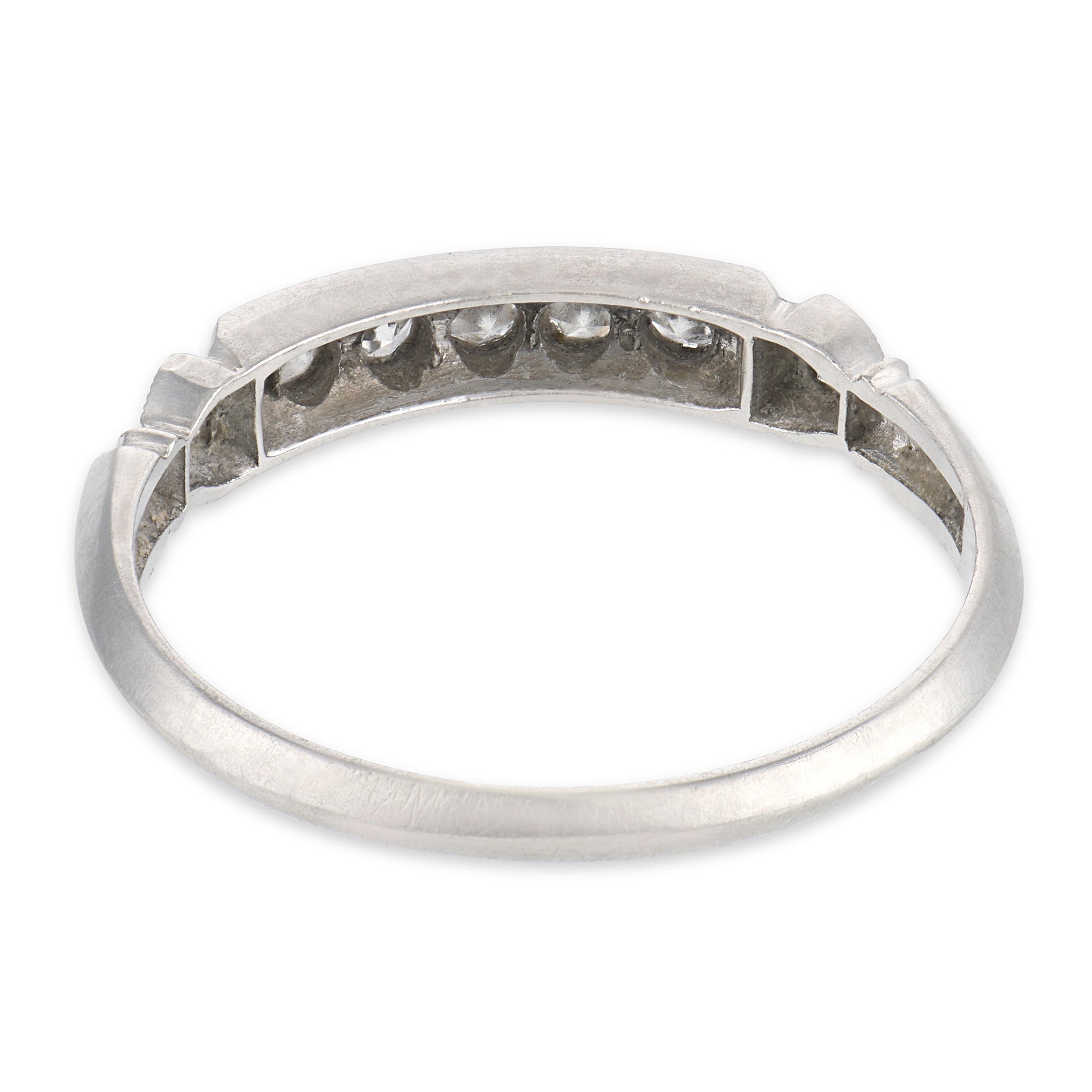 Art Deco Platinum Diamond Half Band