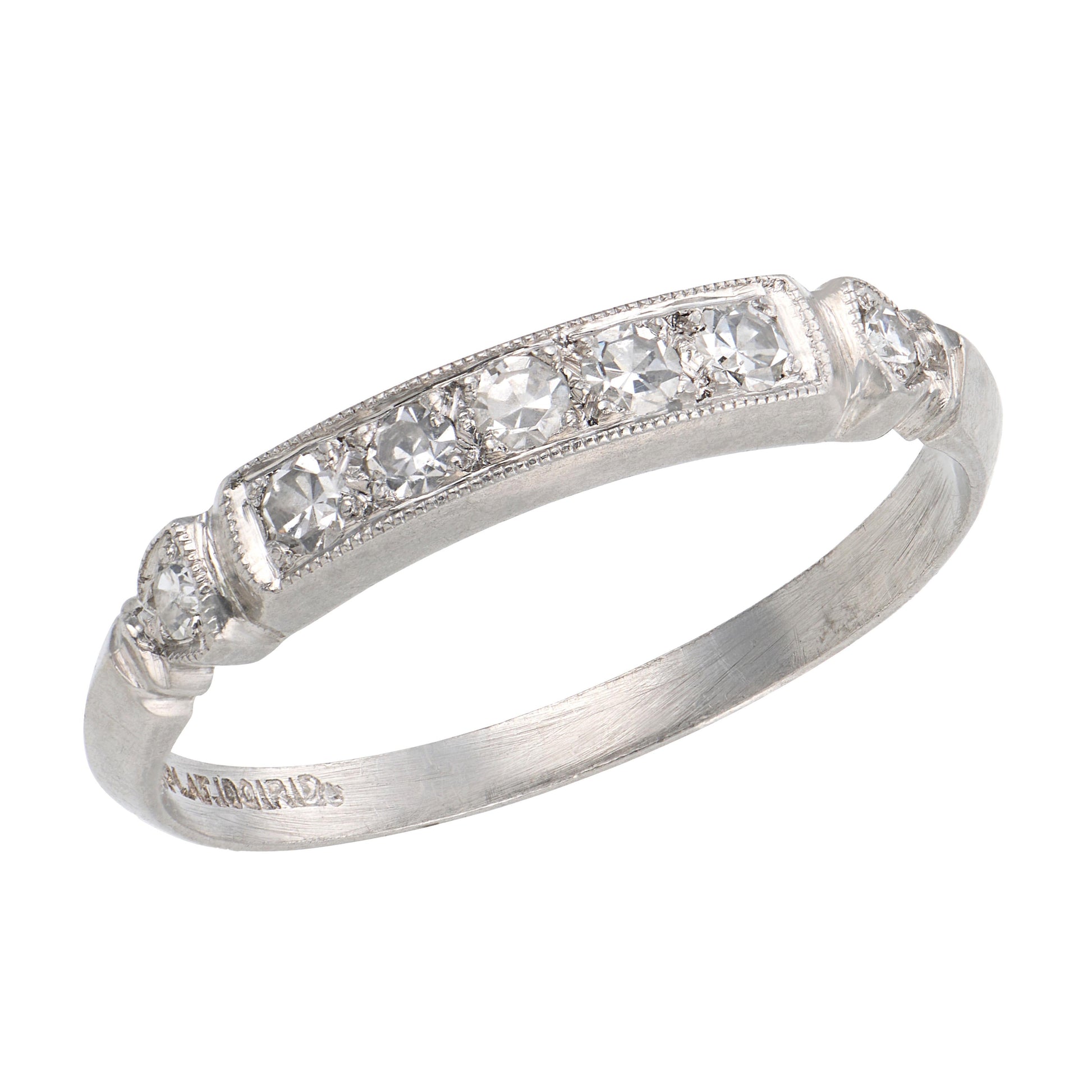 Art Deco Platinum Diamond Half Band