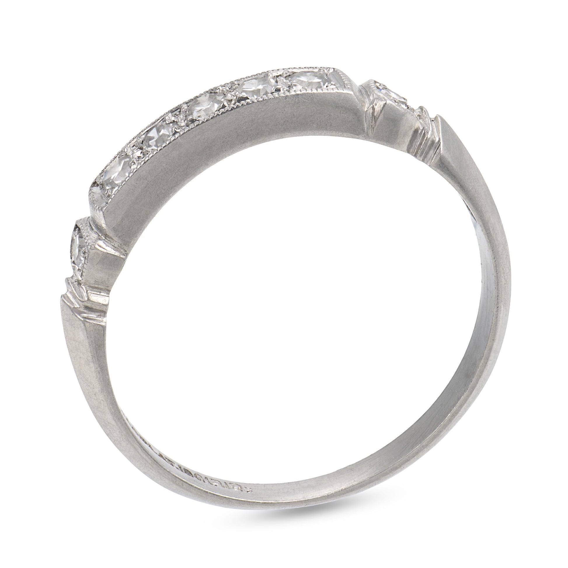 Art Deco Platinum Diamond Half Band