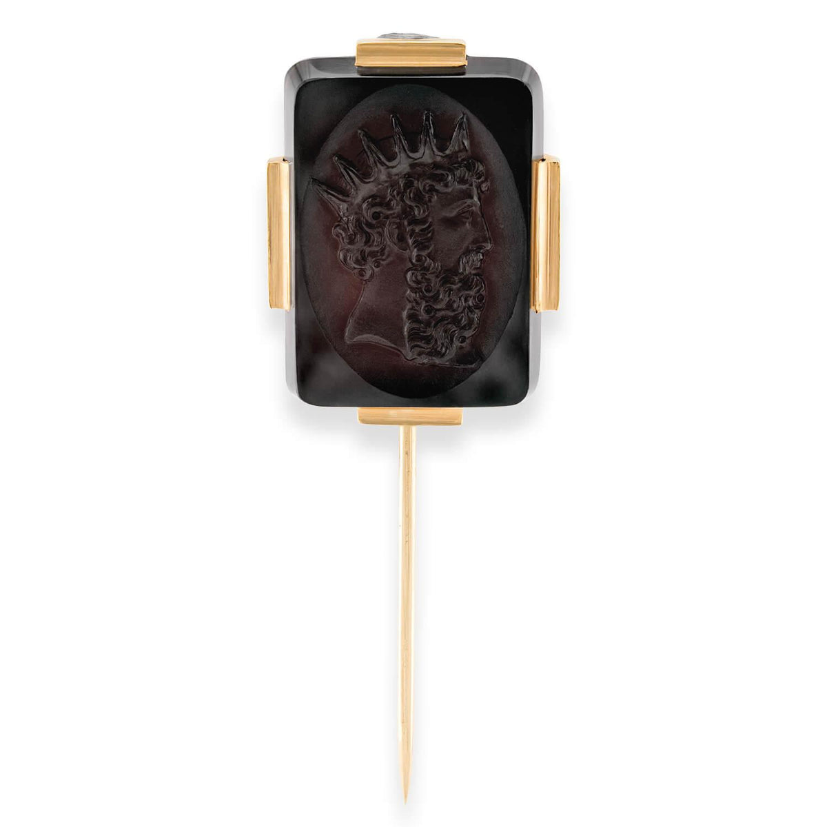 Victorian 14k Onyx Intaglio Stick Pin