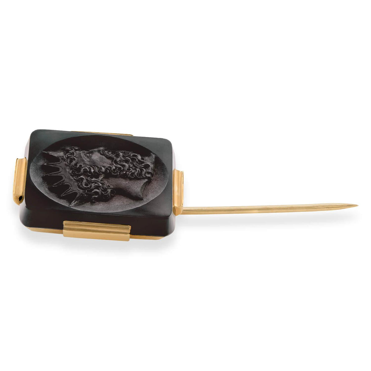 Victorian 14k Onyx Intaglio Stick Pin