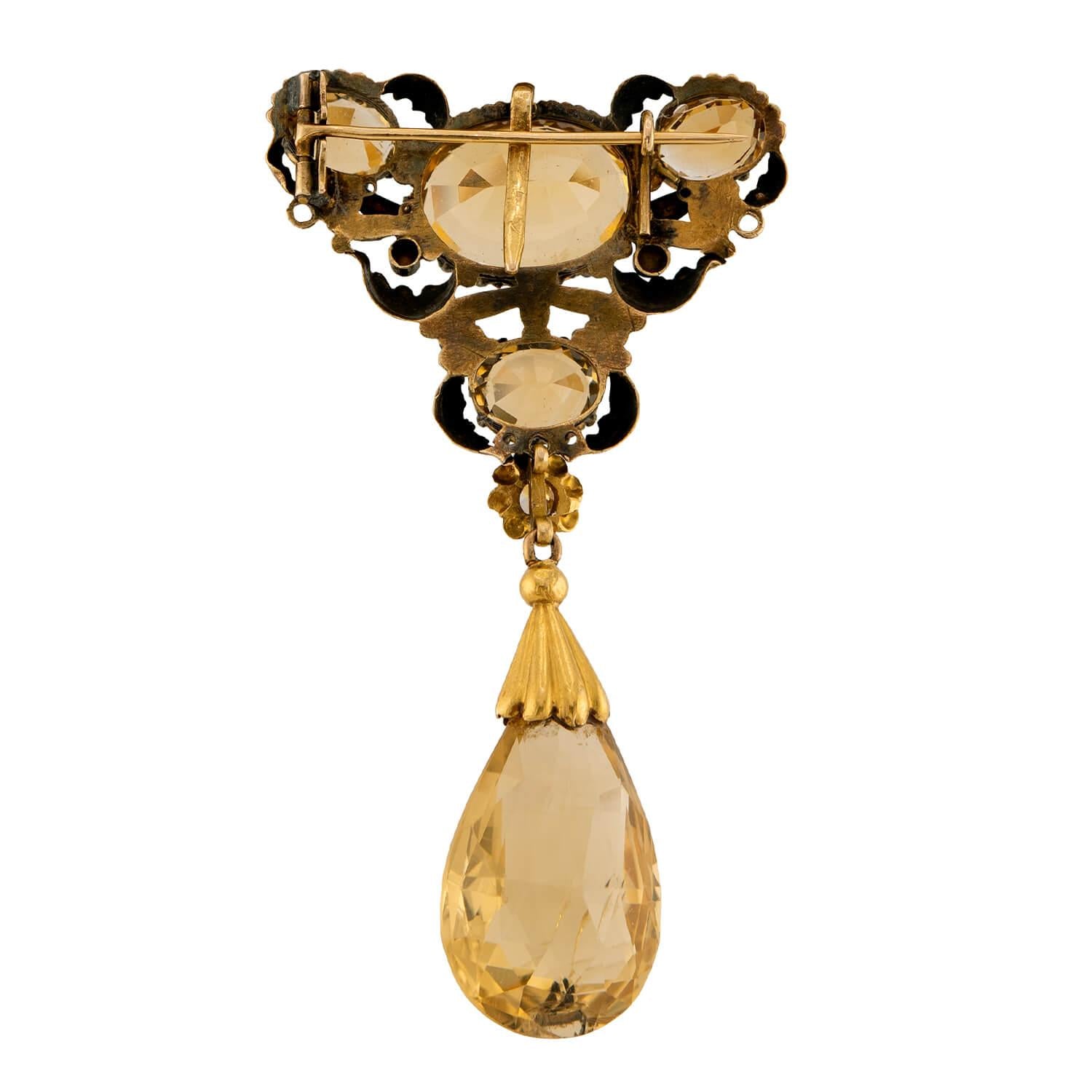 Victorian 18k Citrine Convertible Riviera Necklace