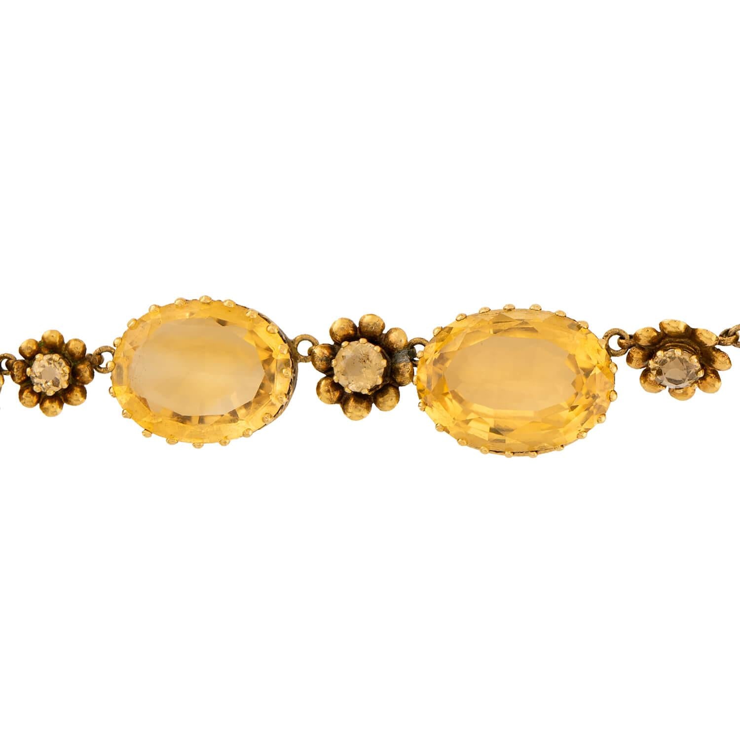 Victorian 18k Citrine Convertible Riviera Necklace