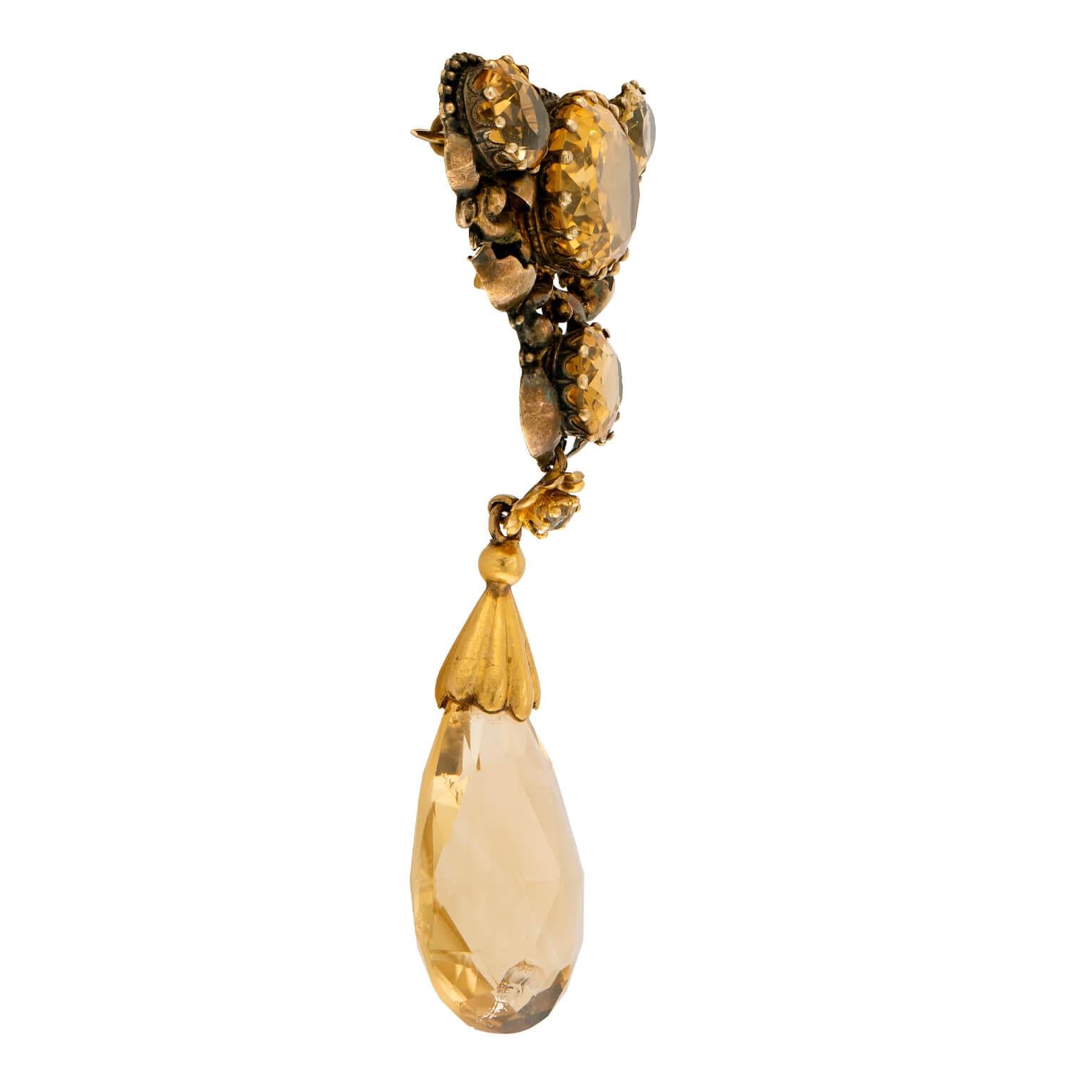 Victorian 18k Citrine Convertible Riviera Necklace