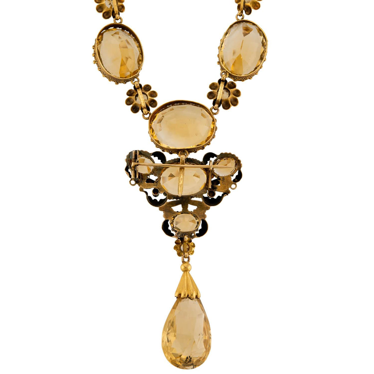 Victorian 18k Citrine Convertible Riviera Necklace
