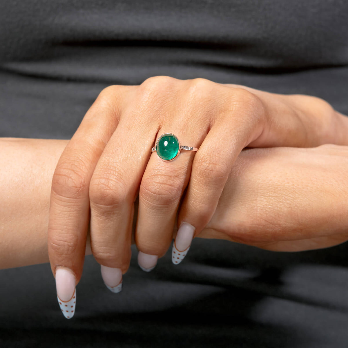 Edwardian Platinum Emerald & Diamond Ring
