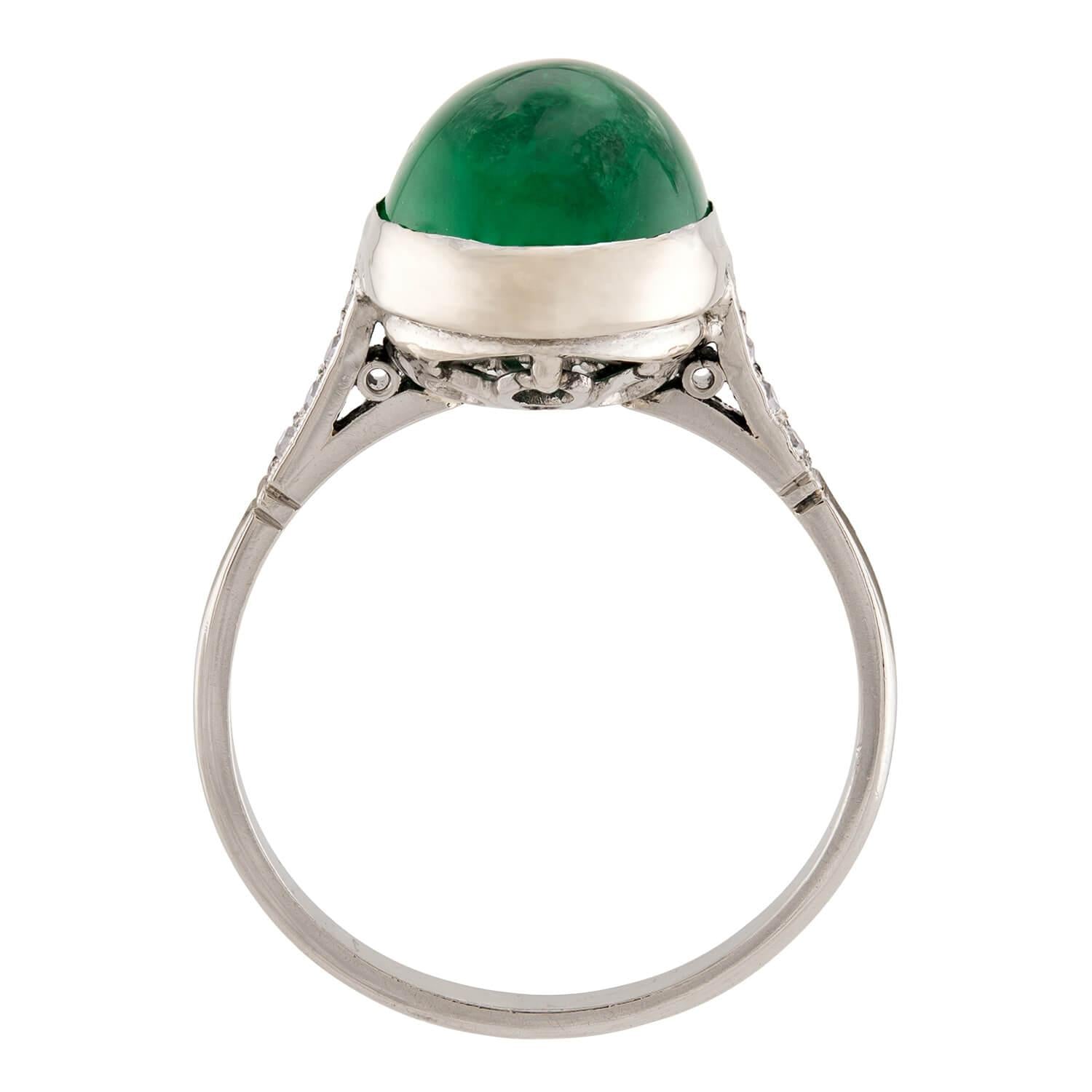 Edwardian Platinum Emerald & Diamond Ring