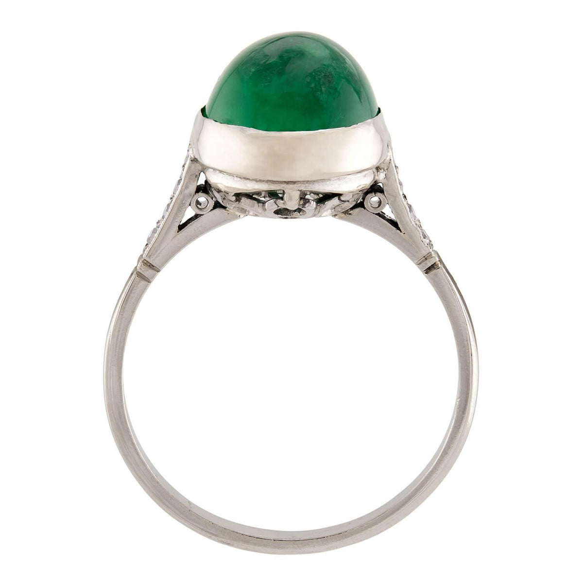 Edwardian Platinum Emerald & Diamond Ring