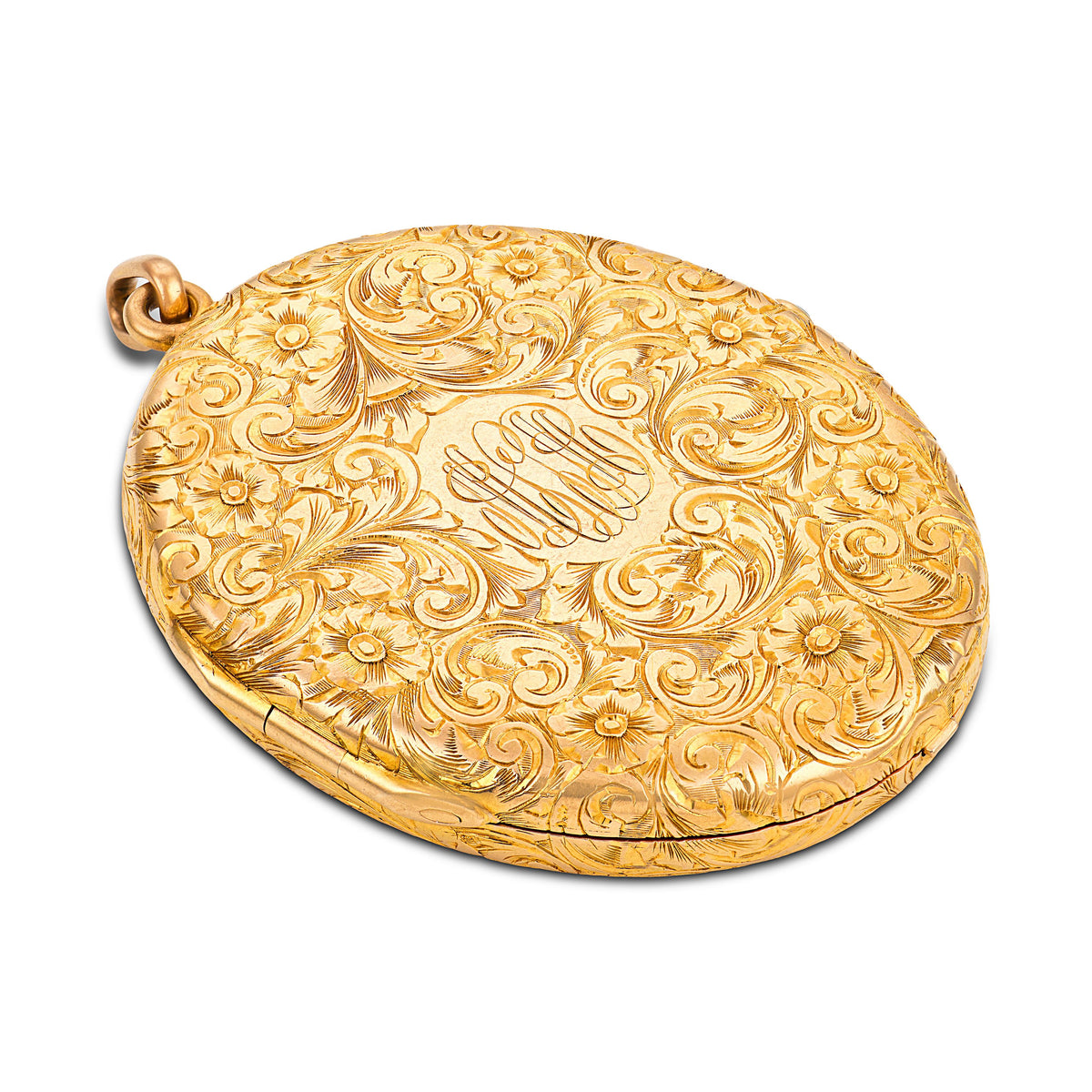 Victorian 14k Sapphire Makeup Compact Locket Pendant