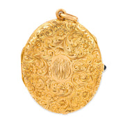 Victorian 14k Sapphire Makeup Compact Locket Pendant