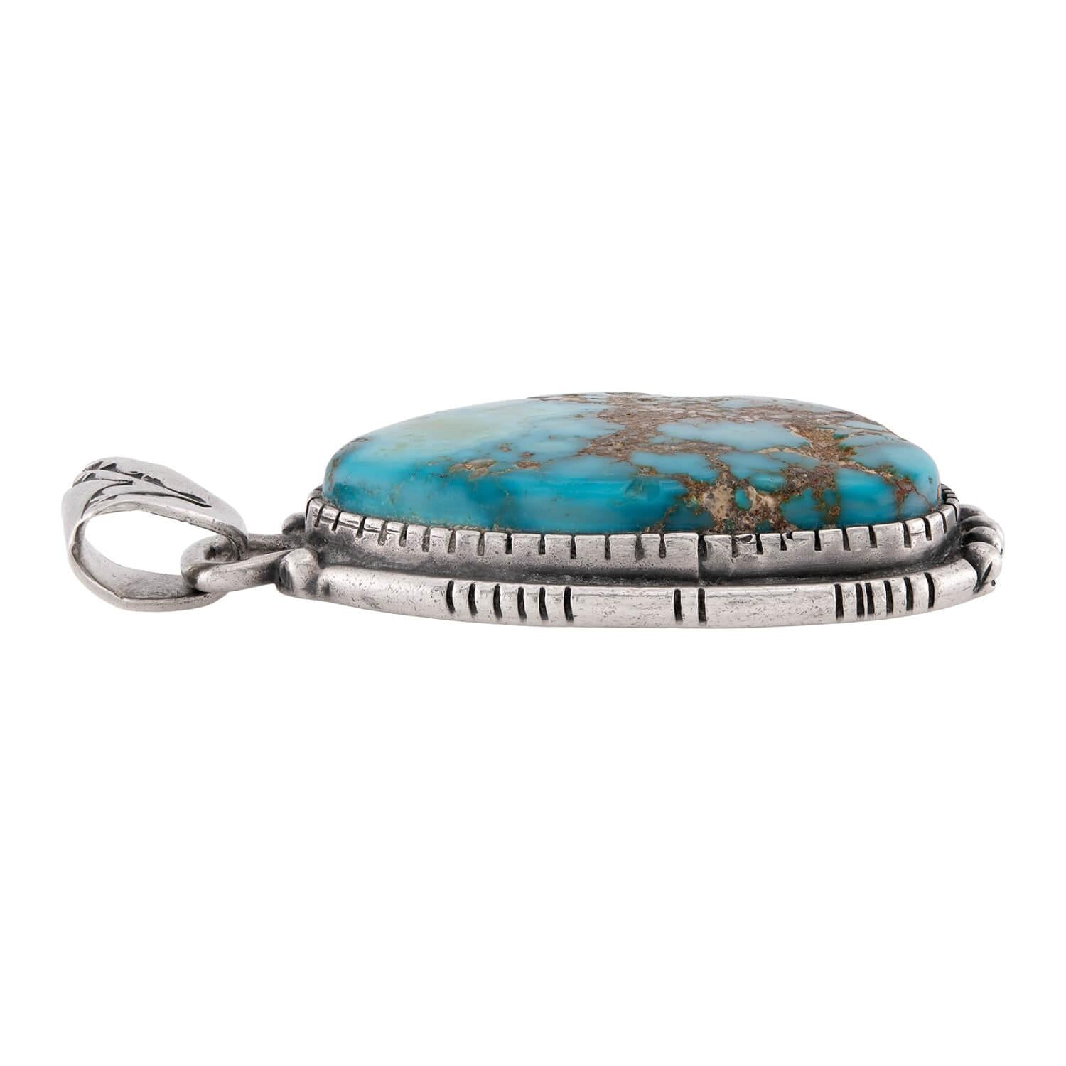 WILLETO Vintage Native American Sterling Silver Turquoise Pendant