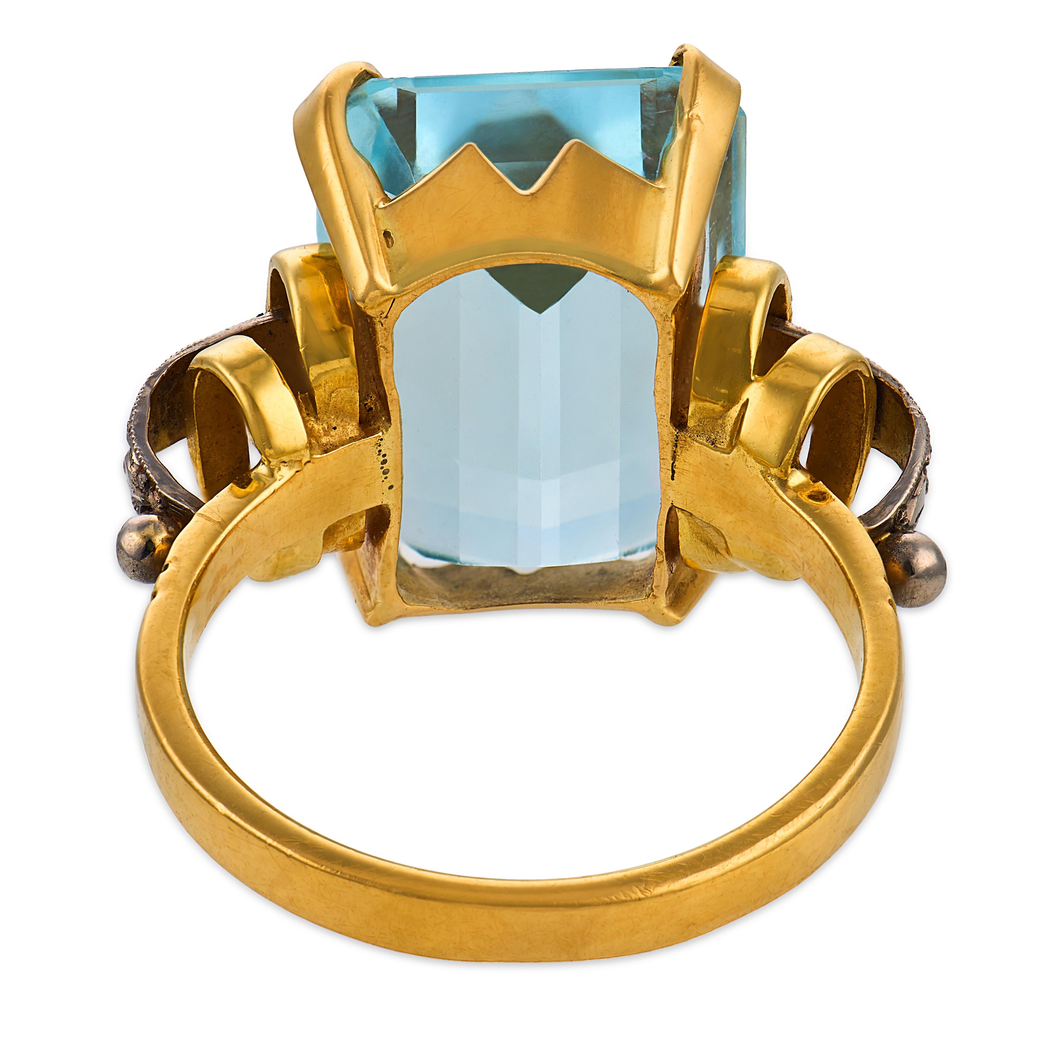 Retro 18k Aqua Ring