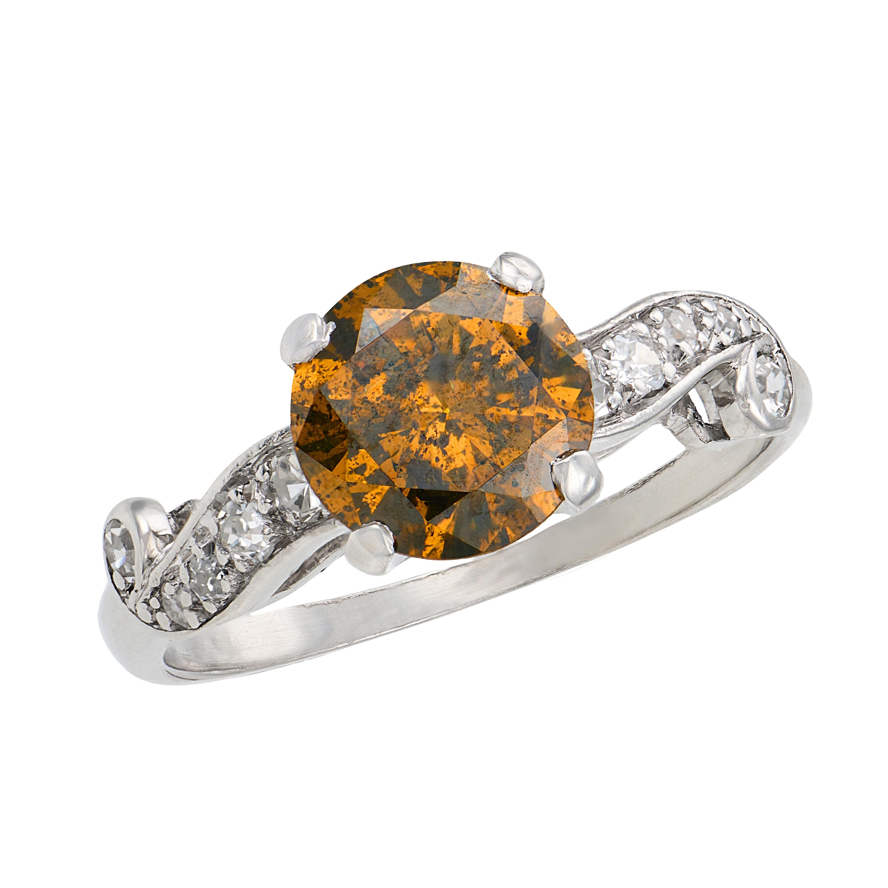 Art Deco Platinum Diamond Engagement Ring 1.36ct