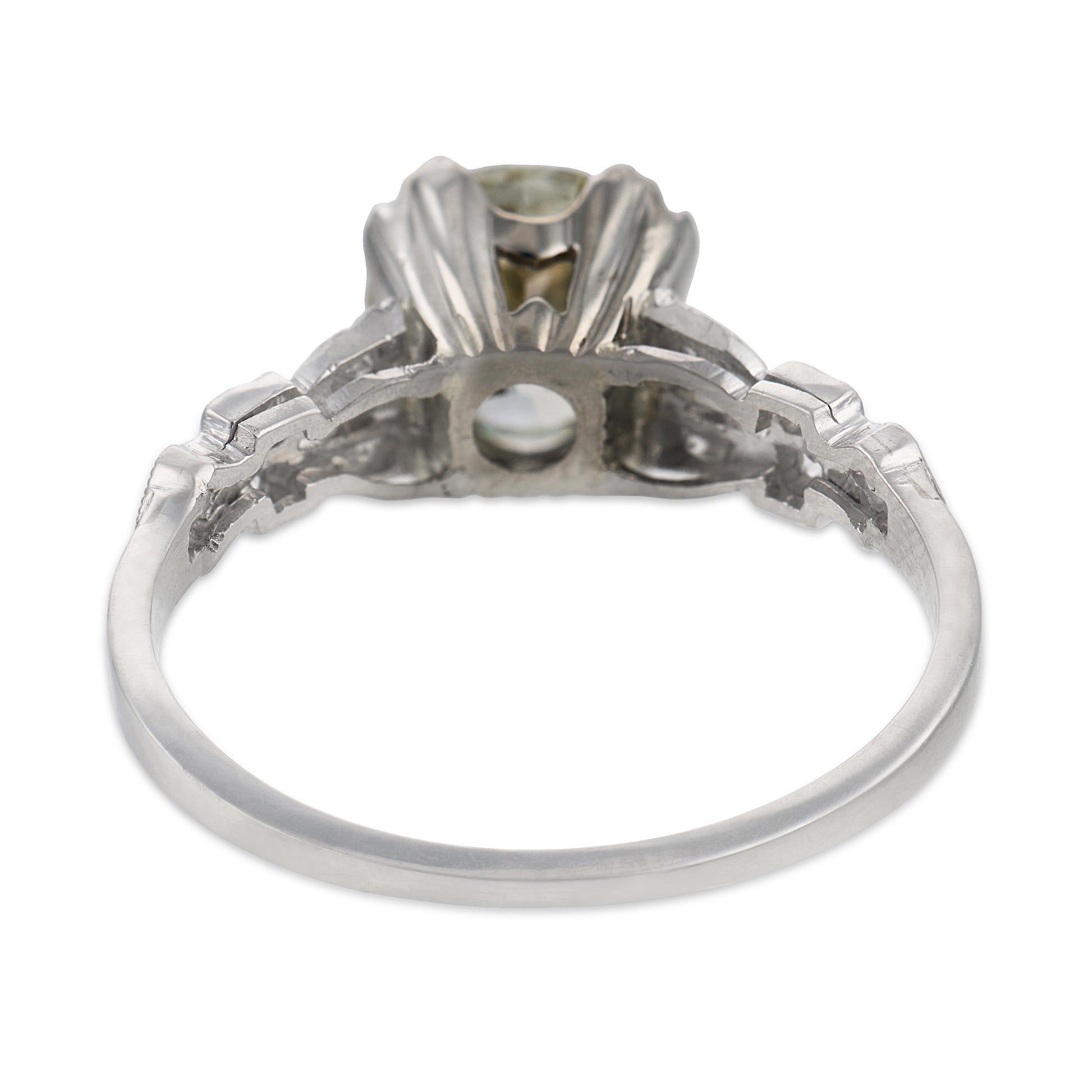 Art Deco Platinum Diamond Engagement Ring 1.59ct