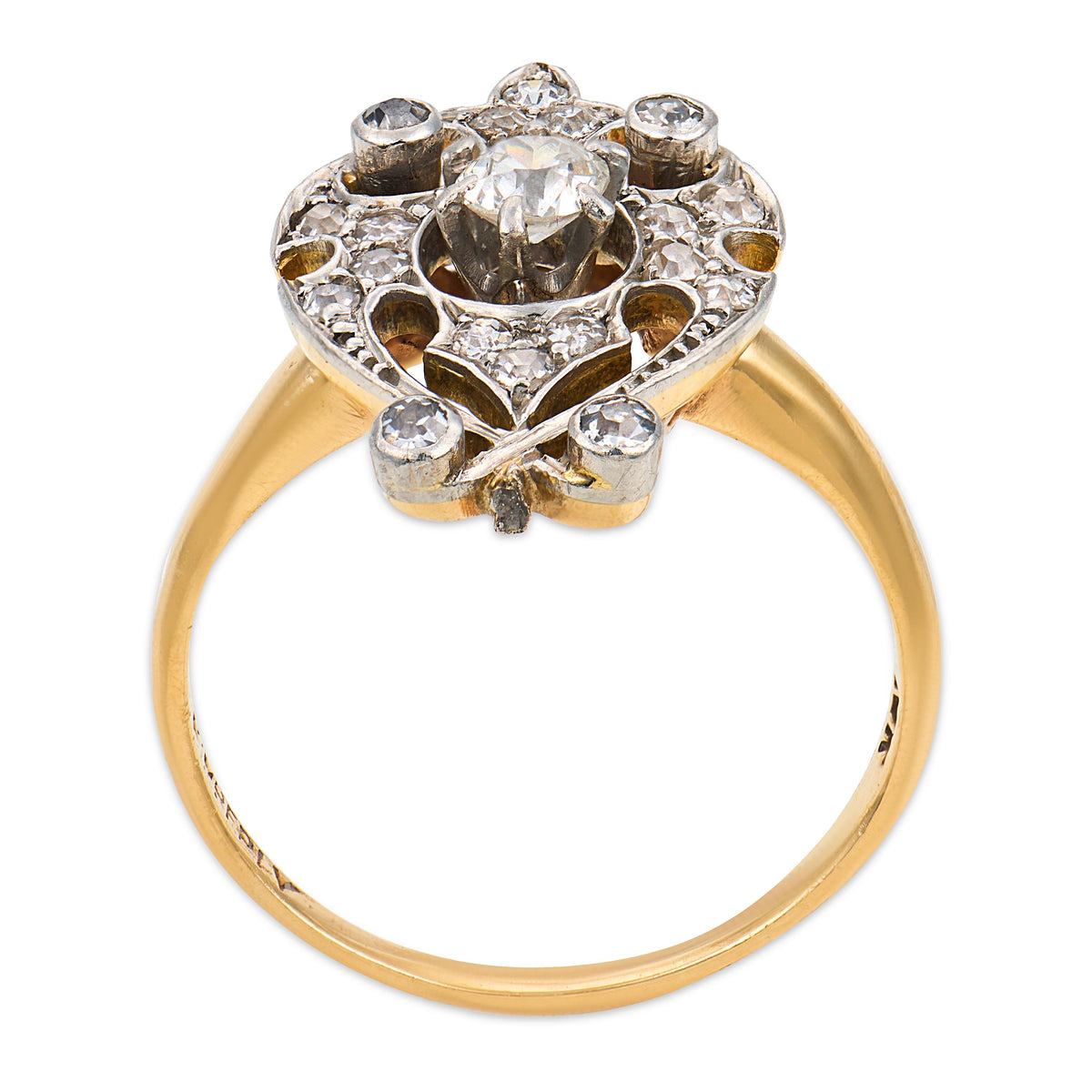 Edwardian 18k/Platinum Diamond Urn-Motif Ring
