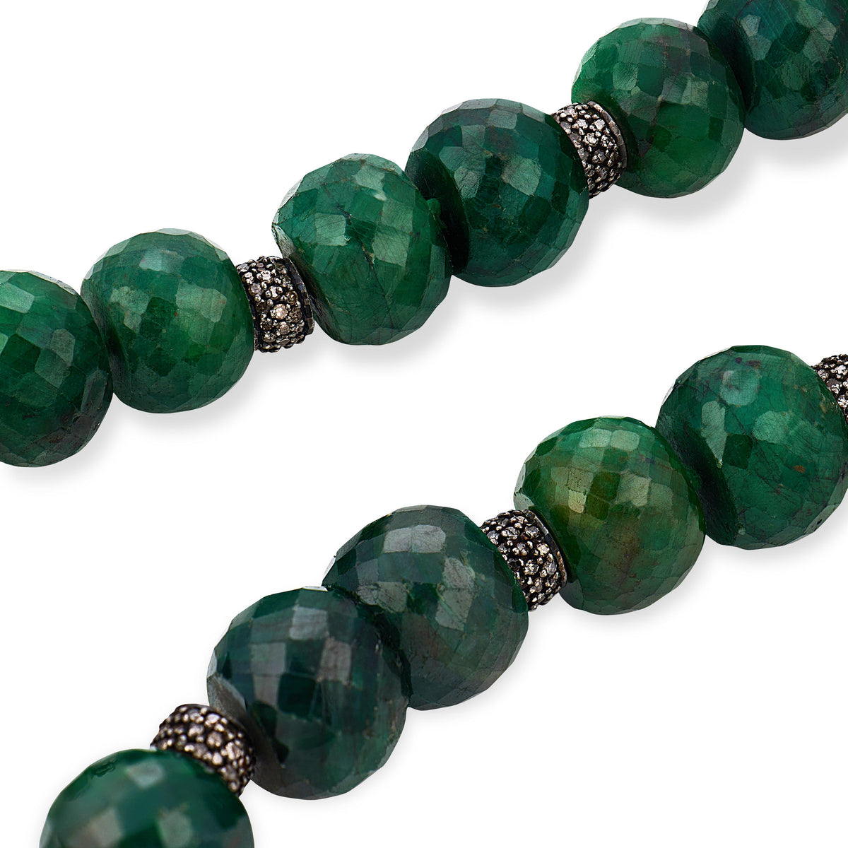 PATRICIA VON MUSULIN Estate Sterling Sapphire, Emerald, & Diamond Necklace