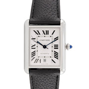 CARTIER Estate Stainless Steel & Sapphire Tank Must Wristwatch