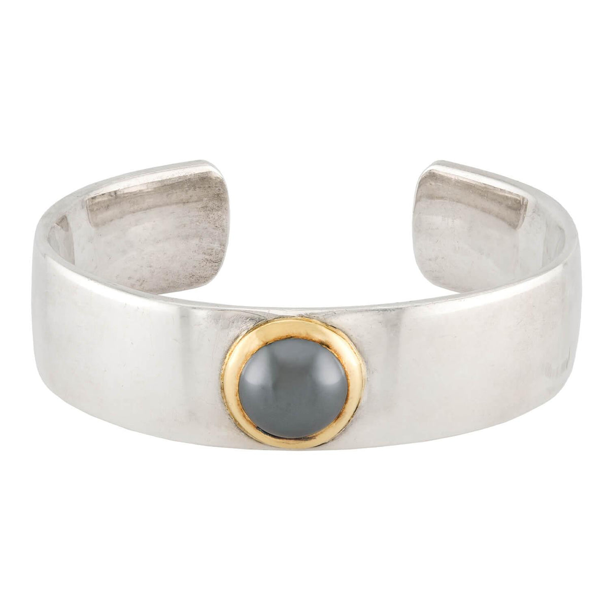 TIFFANY & CO Estate Sterling Silver/18k Hematite Cuff
