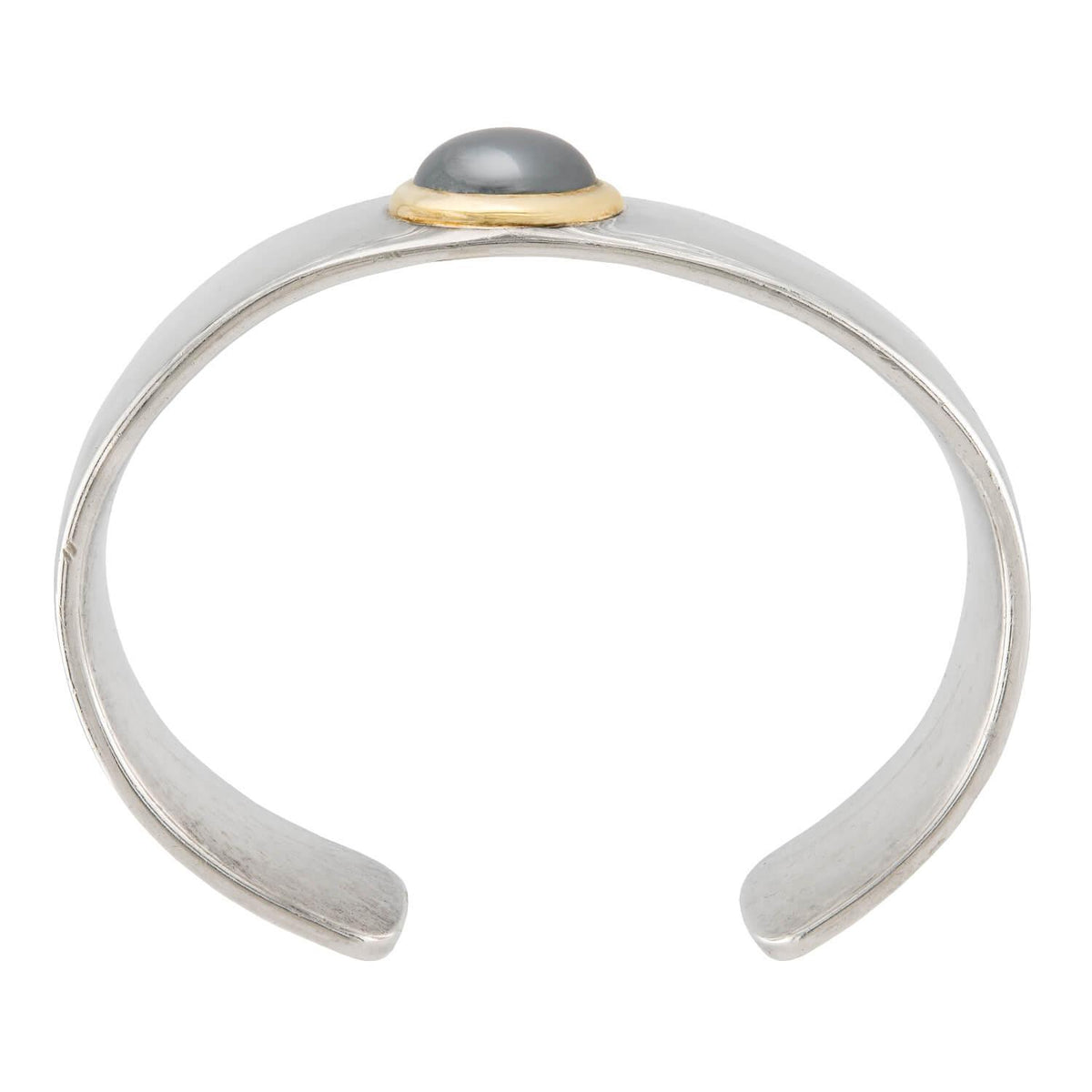 TIFFANY & CO Estate Sterling Silver/18k Hematite Cuff