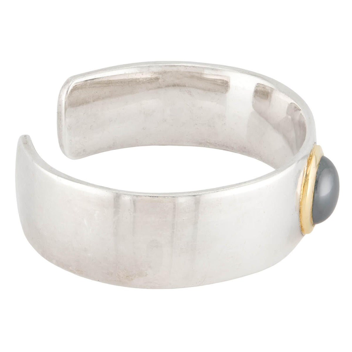TIFFANY & CO Estate Sterling Silver/18k Hematite Cuff
