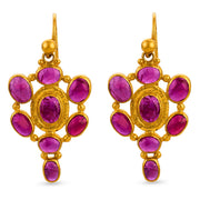 GURHAN Estate Indian 24k Ruby Dangle Earrings