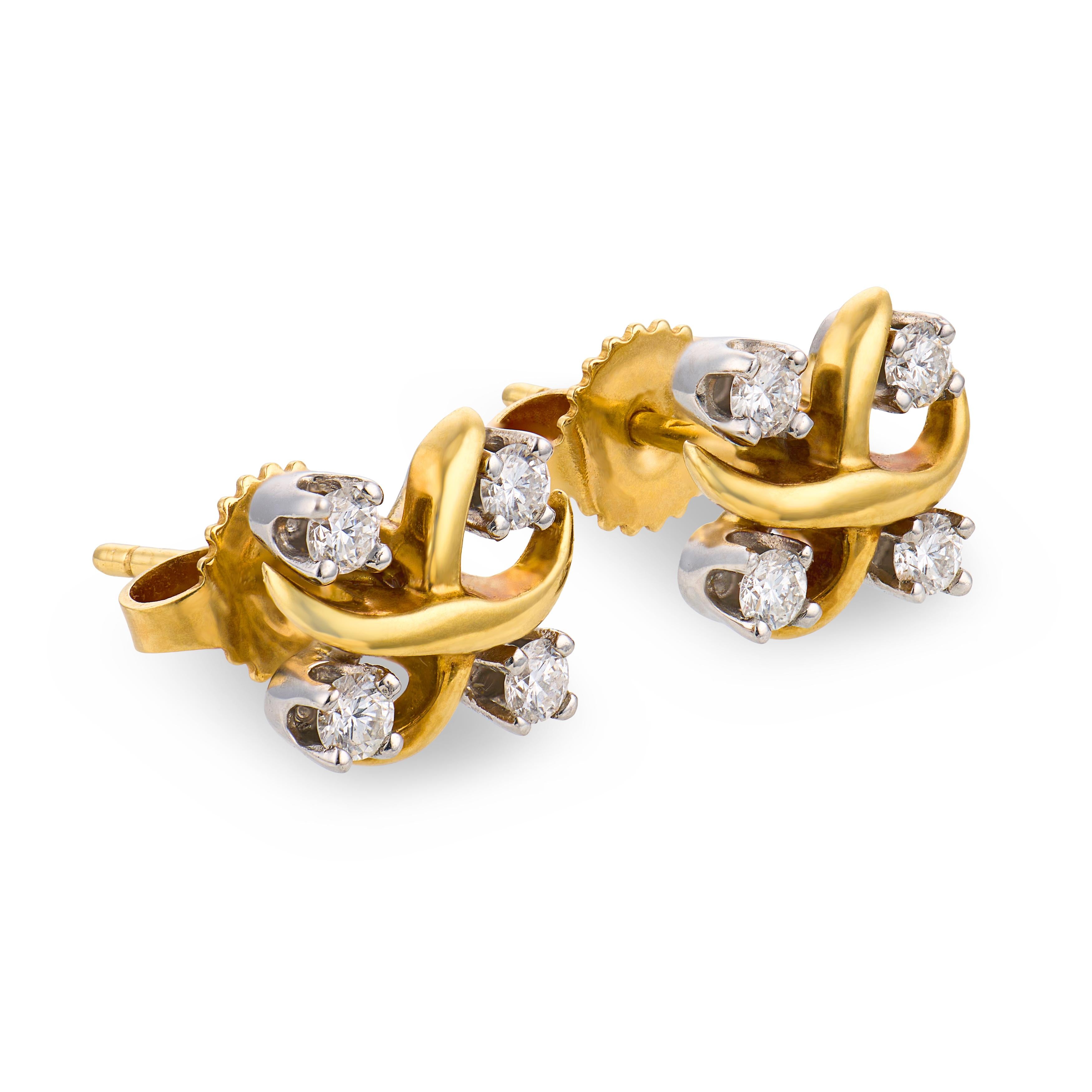 JEAN SCHLUMBERGER for TIFFANY & CO. Estate 18k/Platinum Diamond Earrings