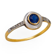 Edwardian 18k/Platinum Sapphire & Diamond Ring
