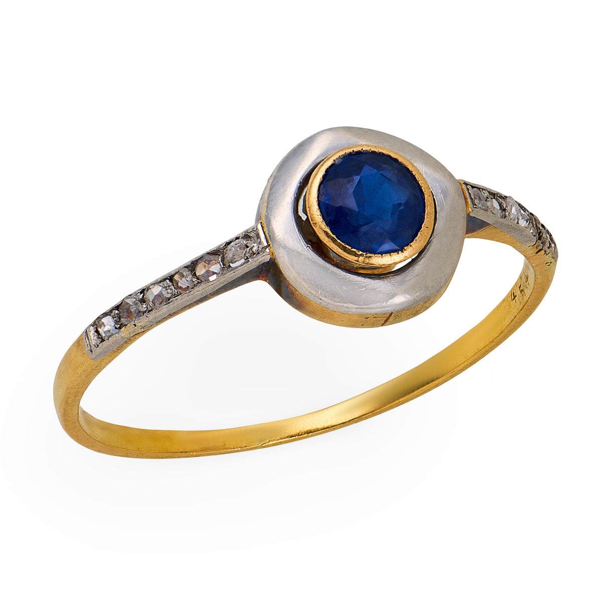 Edwardian 18k/Platinum Sapphire & Diamond Ring