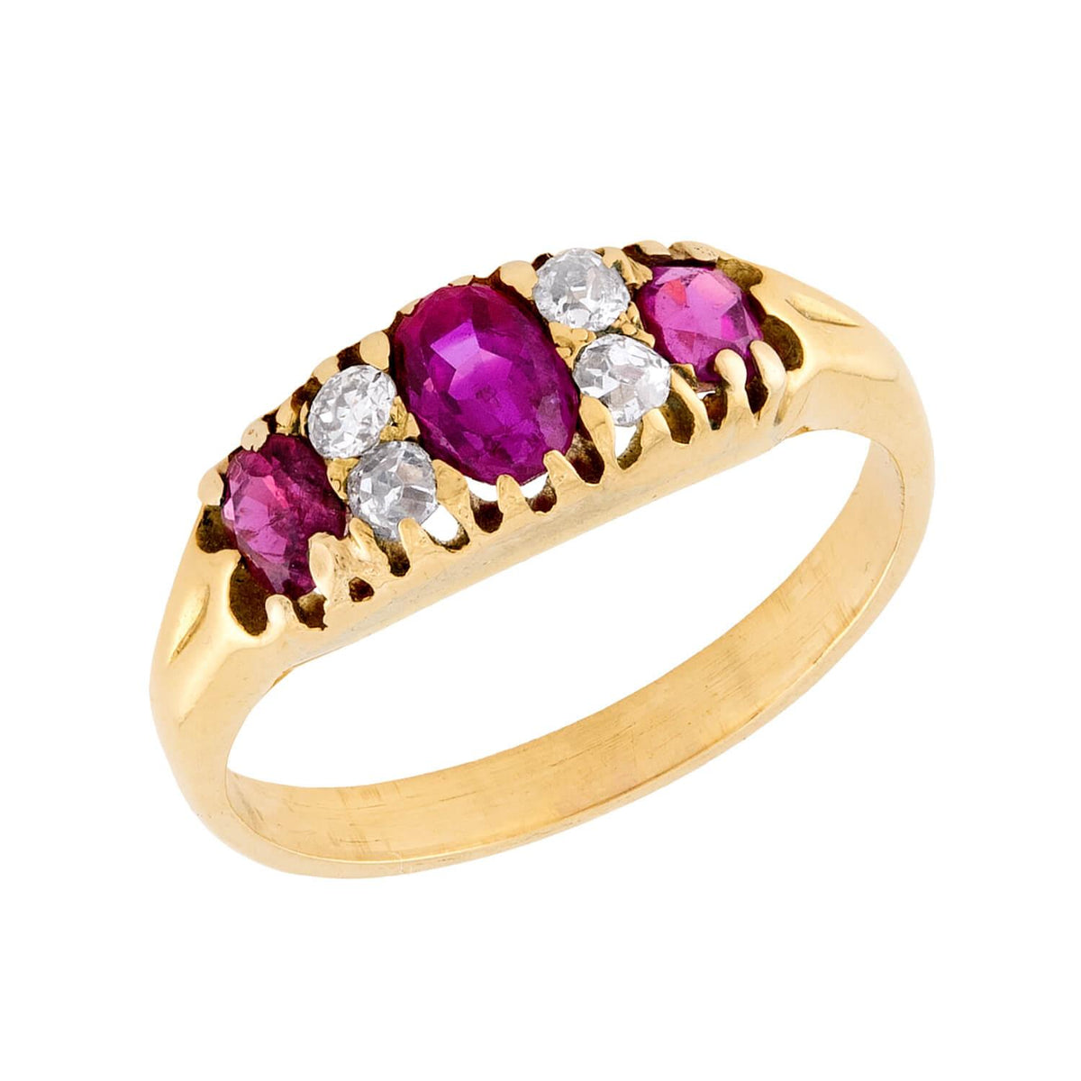 Art Nouveau 18k Ruby & Diamond Ring